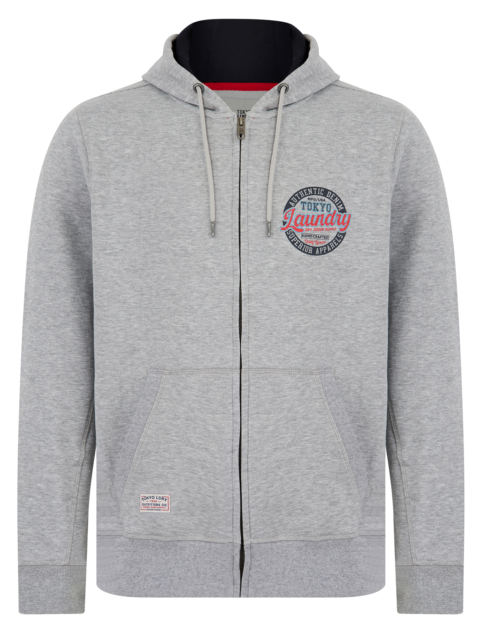 Tokyo Laundry Men's Hoodie Zip Through Retro Motif Hooded Top Hoody Sweater - Picture 3 of 13
