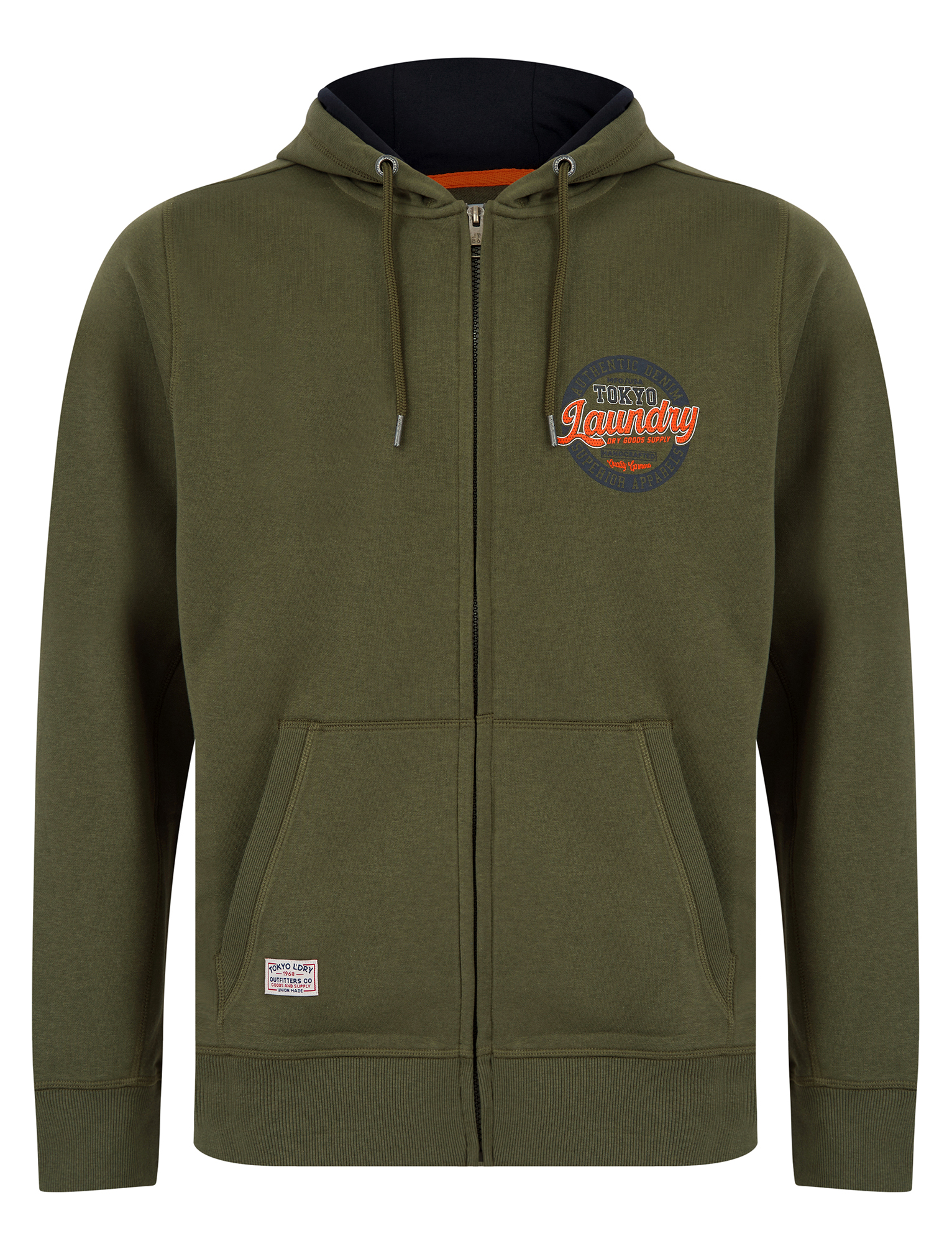 Tokyo Laundry Men's Hoodie Zip Through Retro Motif Hooded Top Hoody Sweater - Picture 7 of 13