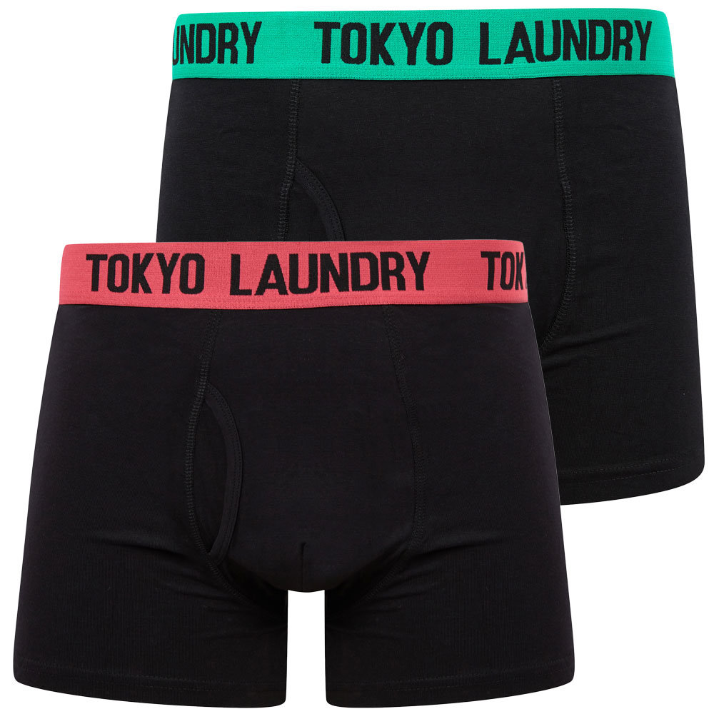 Tokyo Laundry Boxer Shorts Men's 2 Pack Black Stretch Cotton Underwear Boxers - Picture 12 of 16