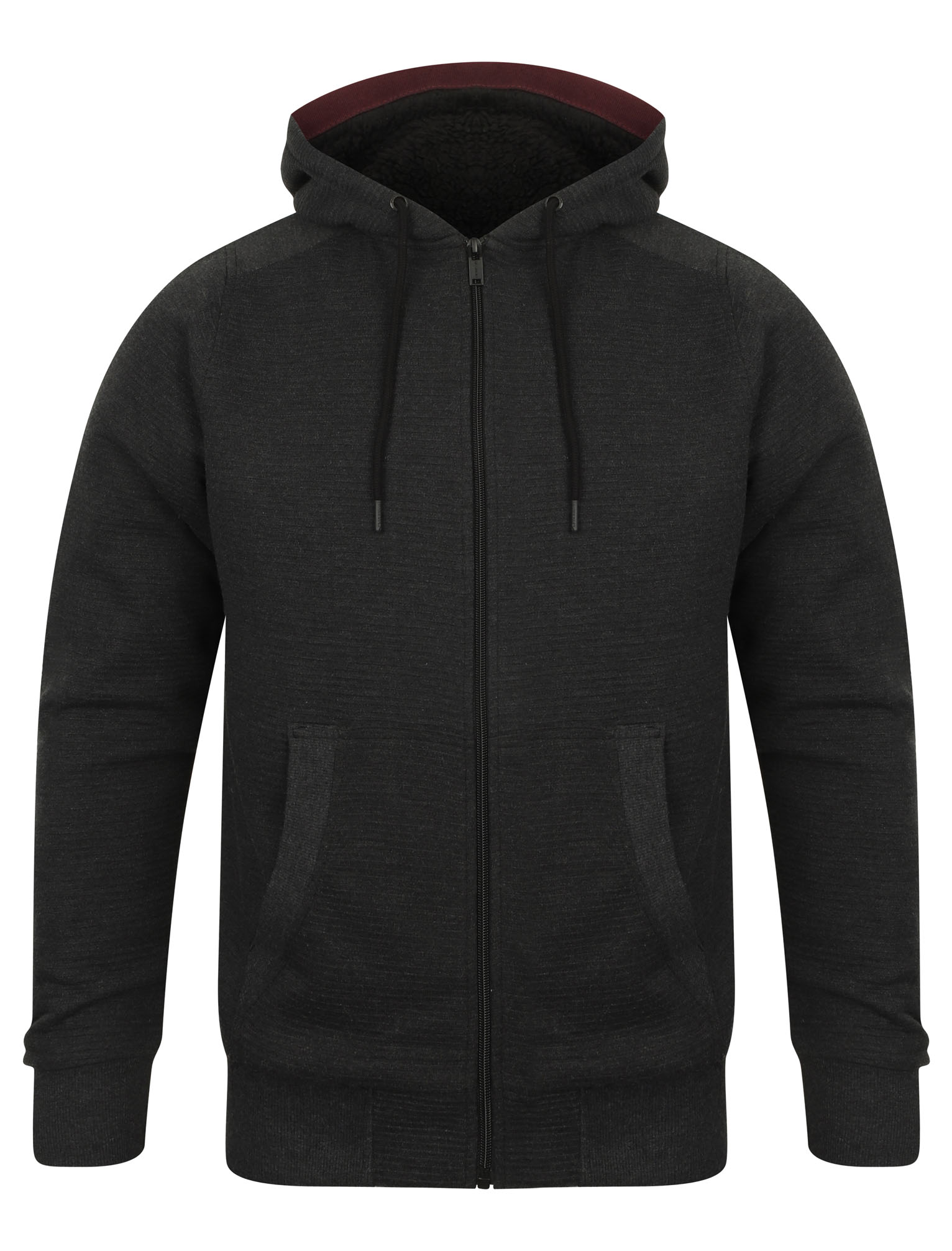 Dissident Men's Fleece Lined Hooded Top Zip Through Hoodie Hoody Warm Winter - Picture 2 of 7