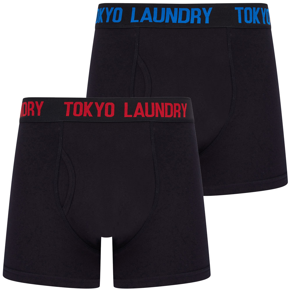 Tokyo Laundry Black Boxer Shorts Men's 2 Pack Stretch Cotton Underwear Boxers - Picture 12 of 16