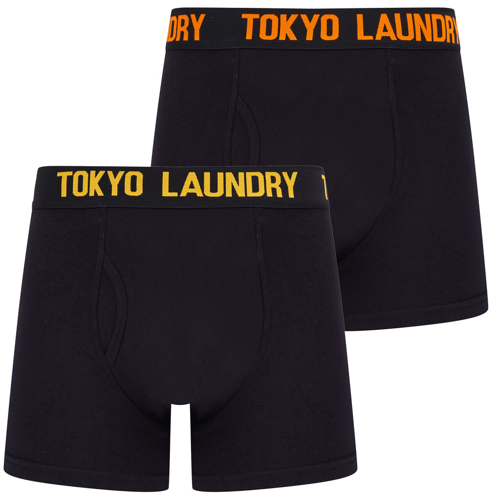 Tokyo Laundry Black Boxer Shorts Men's 2 Pack Stretch Cotton Underwear Boxers - Picture 7 of 16