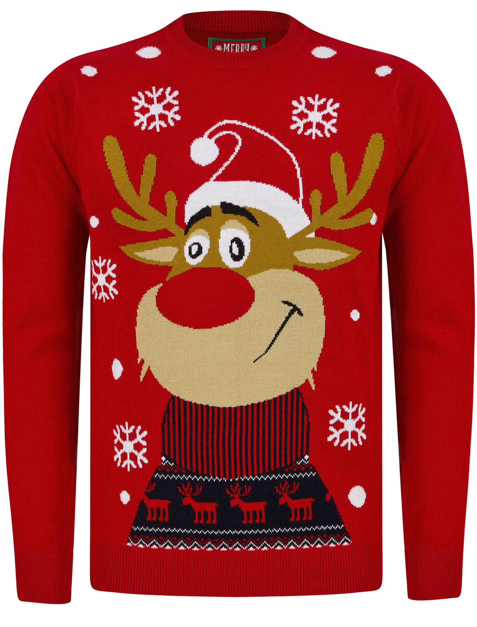 Mens Christmas Jumper Funny Novelty Xmas Pullover Sweater Knitted Santa 