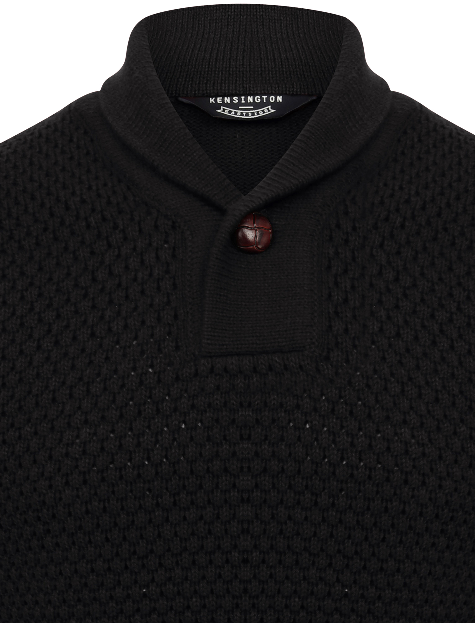 Kensington Eastside Men's Wool Mix Merrion Jumper Knitted Shawl Neck Sweater Top