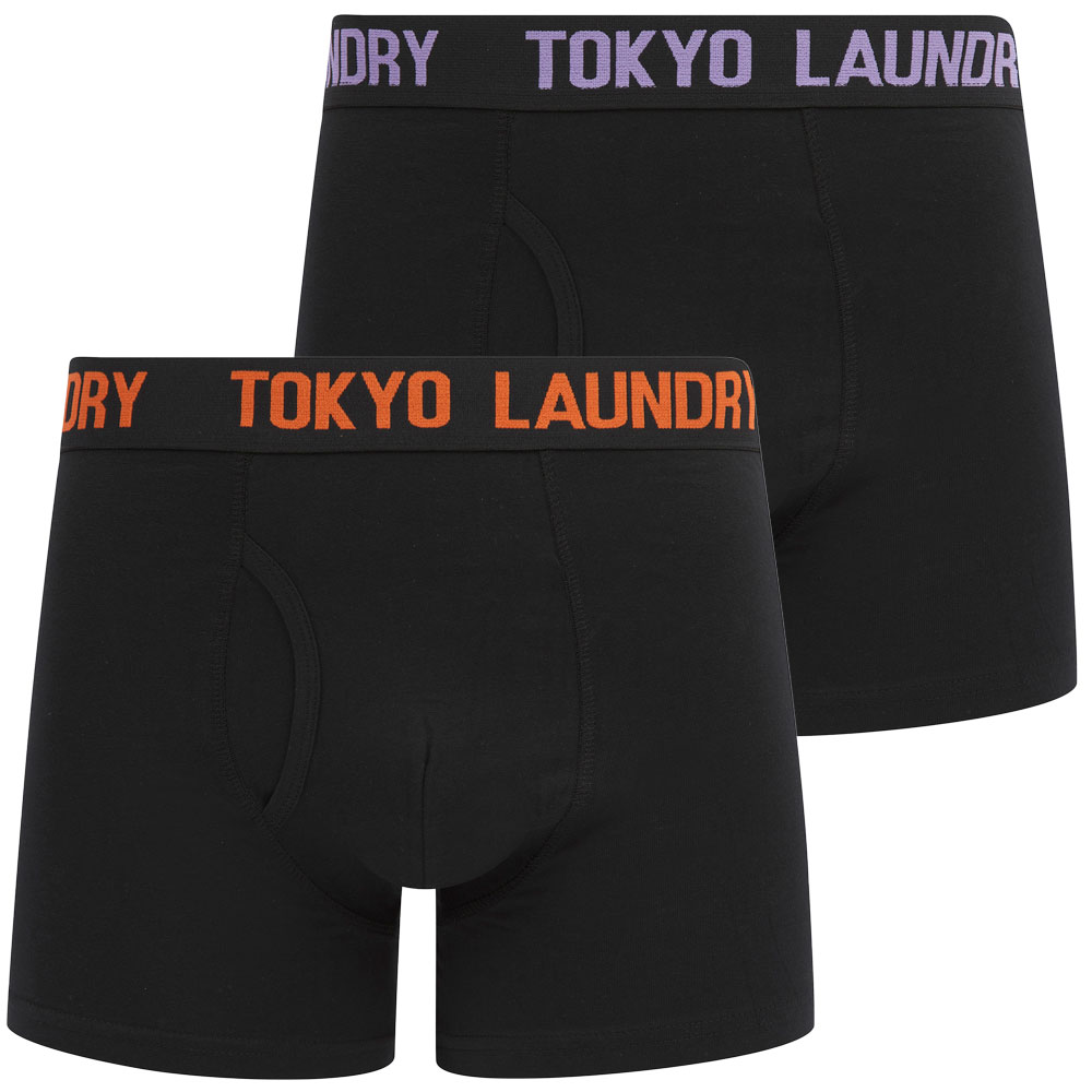 Tokyo Laundry Boxer Shorts Men's 2 Pack Black Stretch Cotton Underwear Boxers - Picture 12 of 16