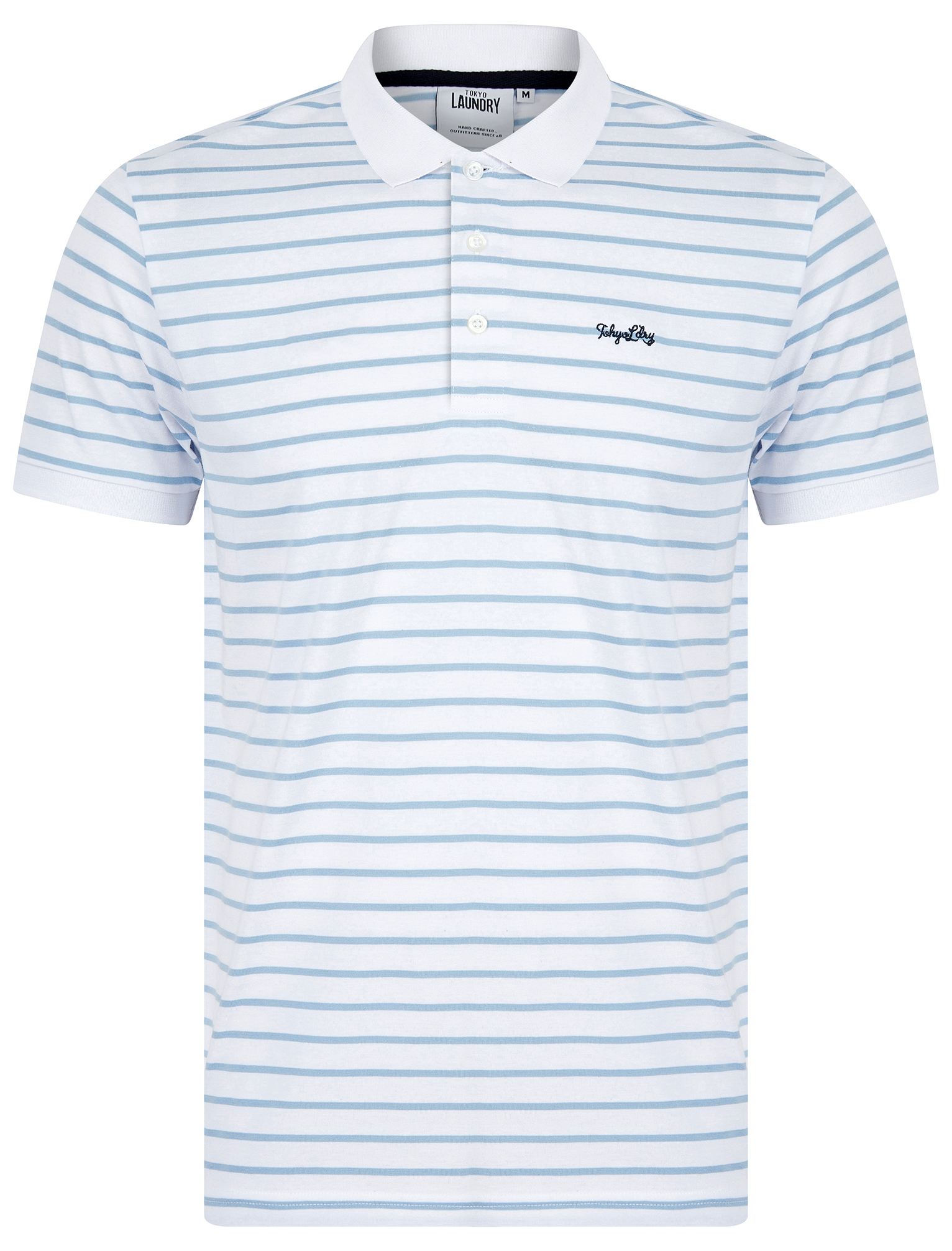 Tokyo Laundry Polo Shirt Men's Striped Jersey Cotton Summer Casual T-Shirt Top - Picture 2 of 10