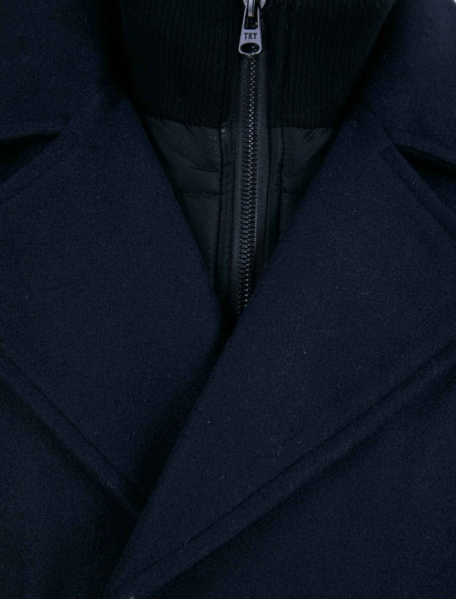 Tokyo Laundry Mens Peacoat Faux Wool Reefer Coat Jacket Smart Formal Work Office - Picture 7 of 7