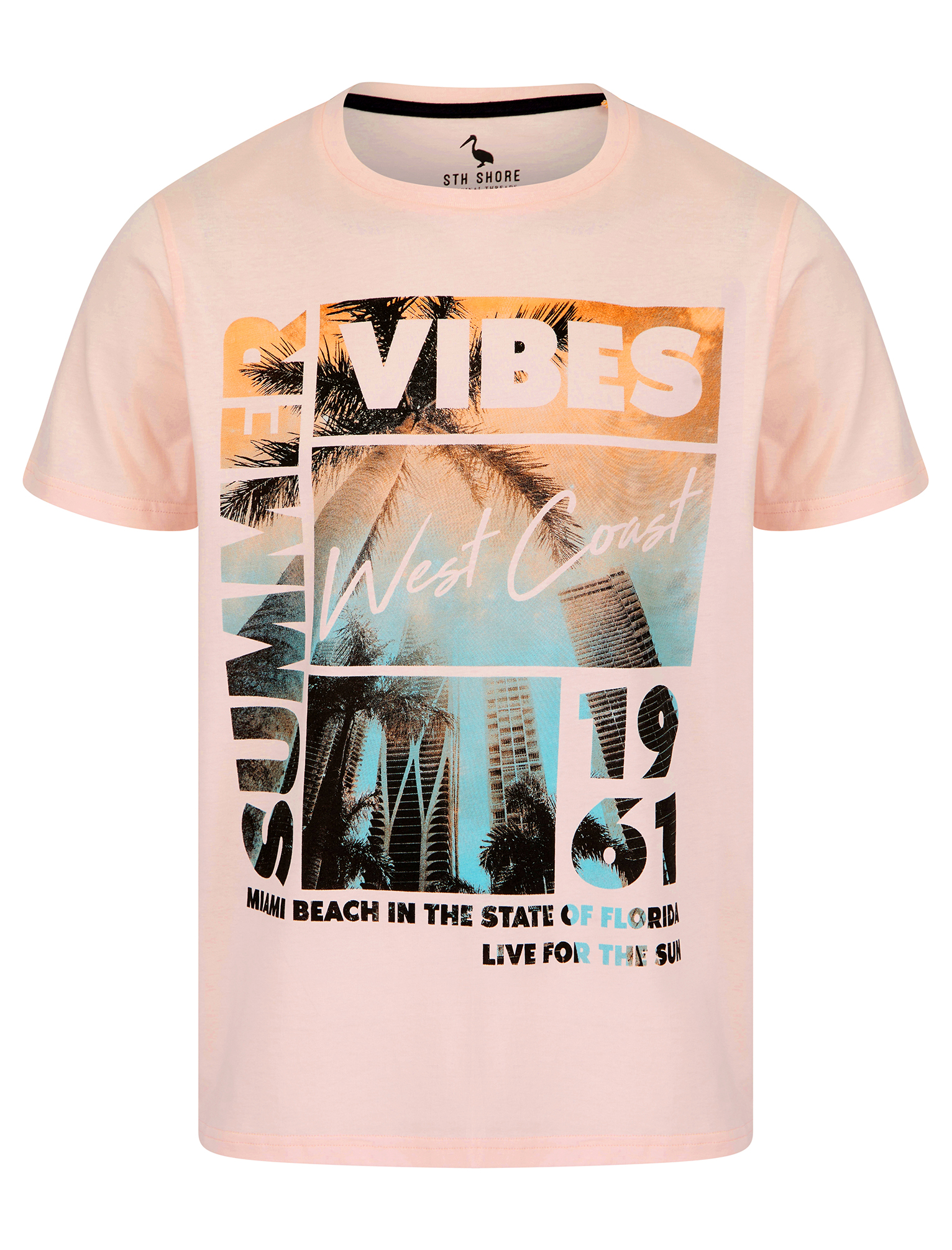 Men's Cotton T-Shirt Vintage Retro Printed Surf Beach Summer Holiday Tee Top - Picture 41 of 100