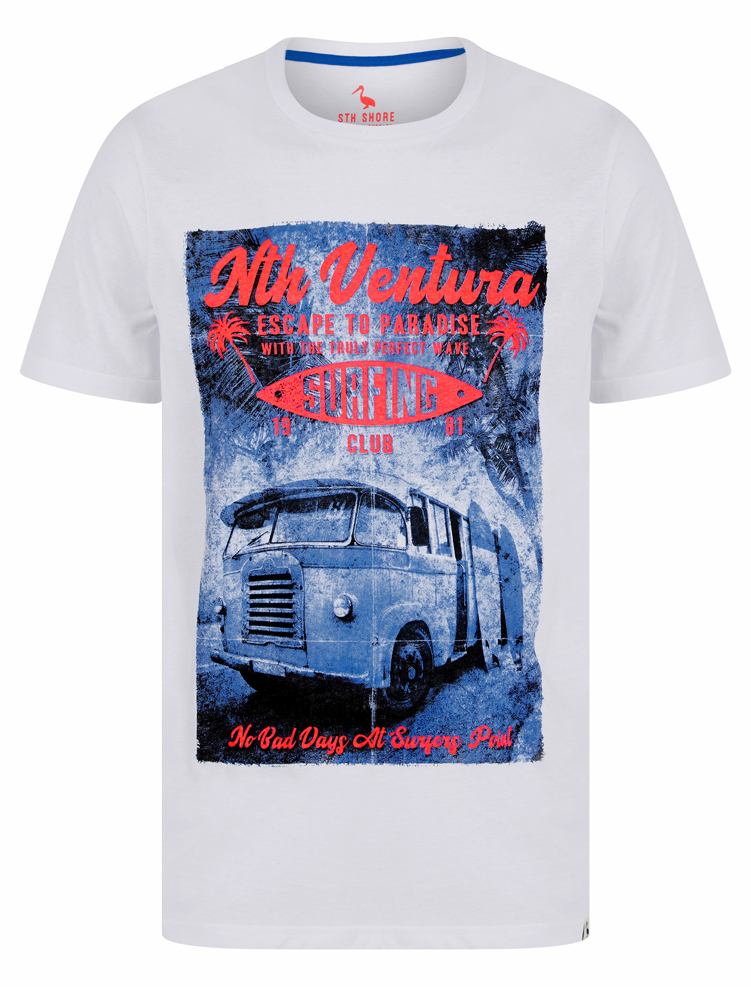 Men's Cotton T-Shirt Vintage Retro Printed Surf Beach Summer Holiday Tee Top - Picture 74 of 100