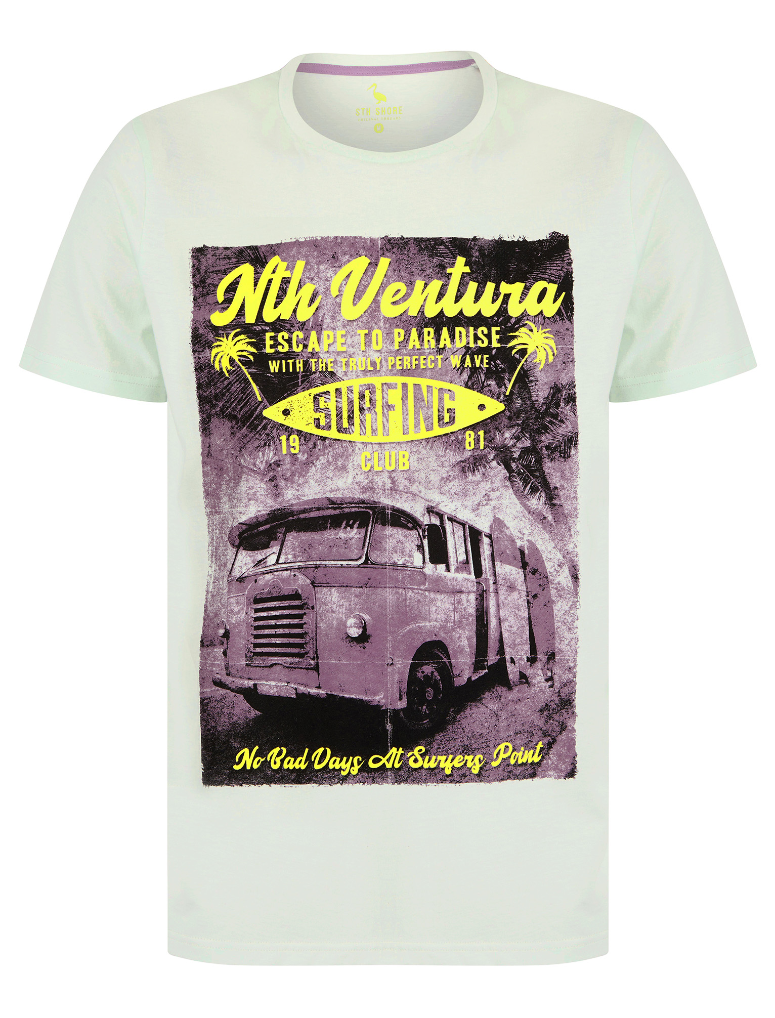 Men's Cotton T-Shirt Vintage Retro Printed Surf Beach Summer Holiday Tee Top - Picture 77 of 100