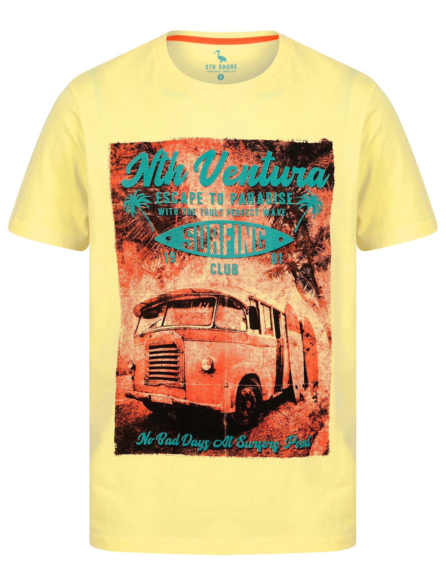 Men's Cotton T-Shirt Vintage Retro Printed Surf Beach Summer Holiday Tee Top - Picture 80 of 100
