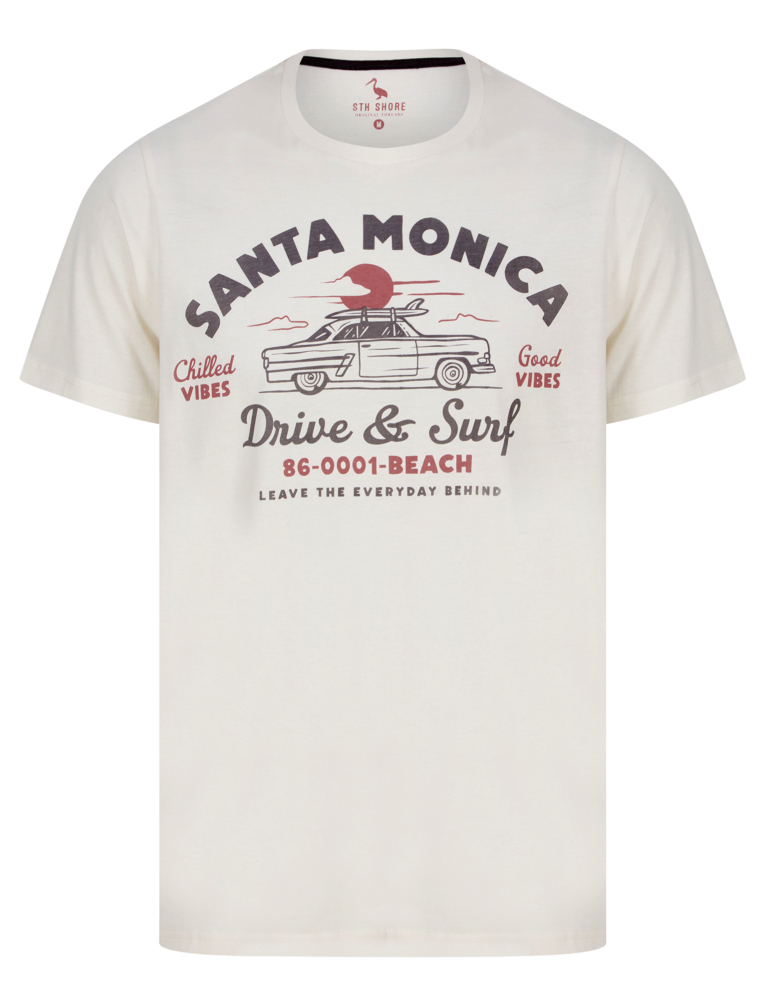 Men's Cotton T-Shirt Vintage Retro Printed Surf Beach Summer Holiday Tee Top - Picture 20 of 100
