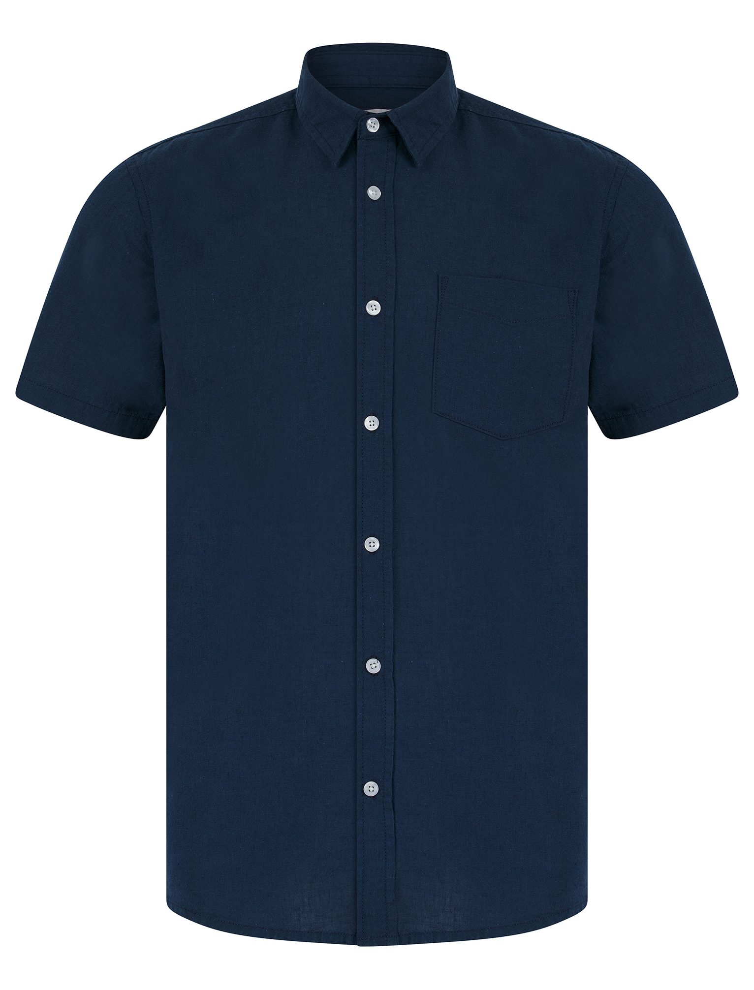 Camisa de lino informal de algodón de manga corta de algodón de Tokio con bolsillo - Imagen 2 de 22