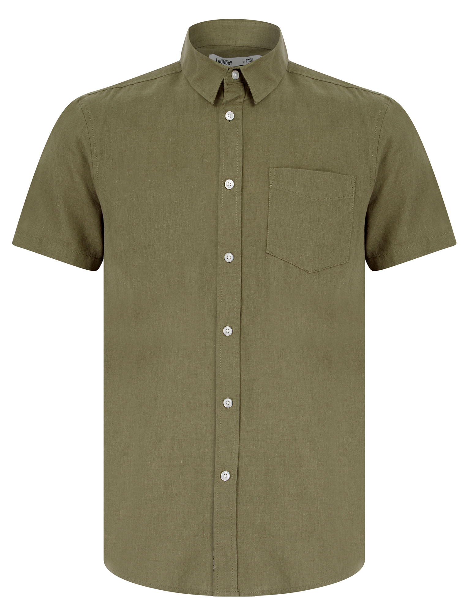 Camisa de lino informal de algodón de manga corta de algodón de Tokio con bolsillo - Imagen 5 de 22