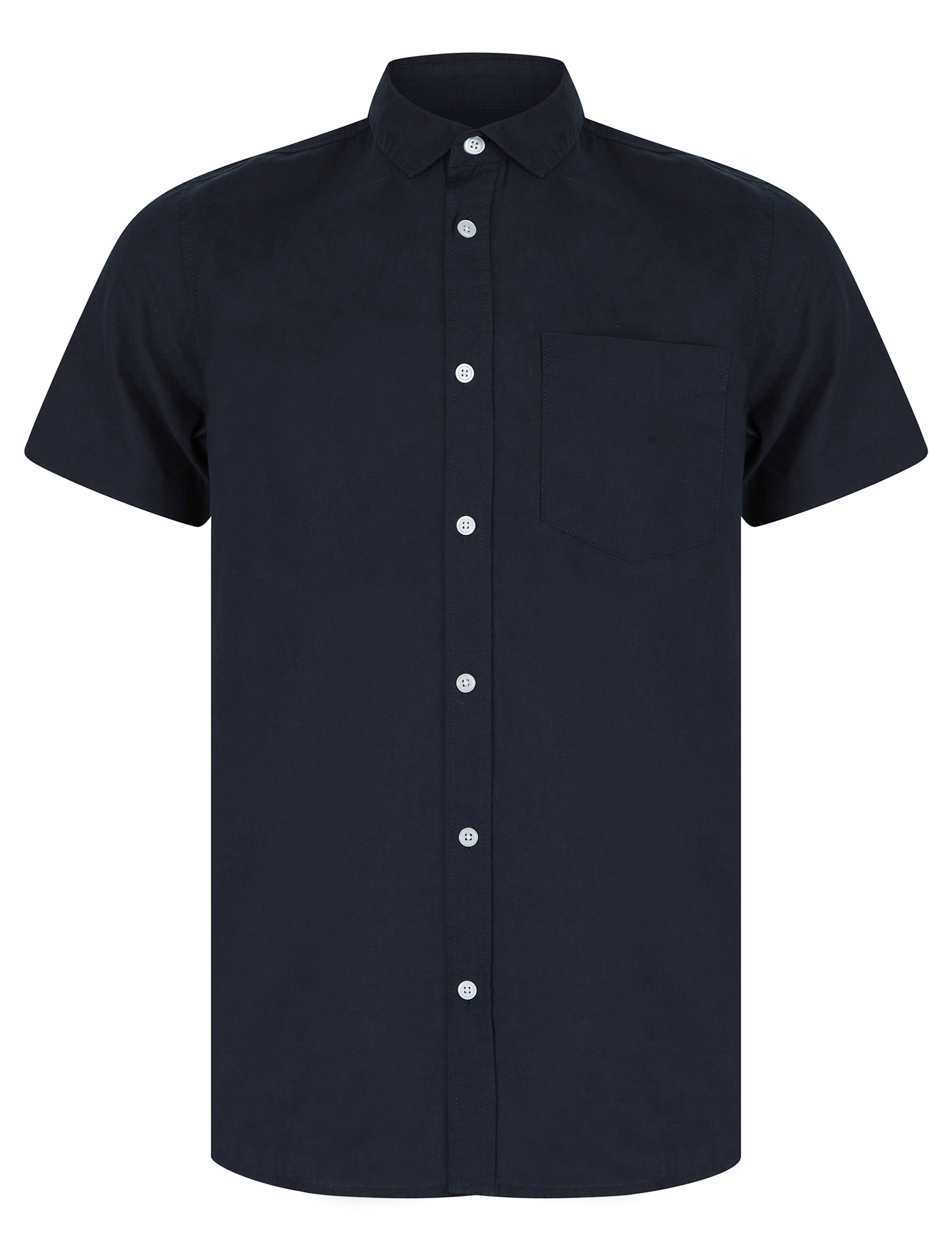Camisa de lino informal de algodón de manga corta de algodón de Tokio con bolsillo - Imagen 14 de 22