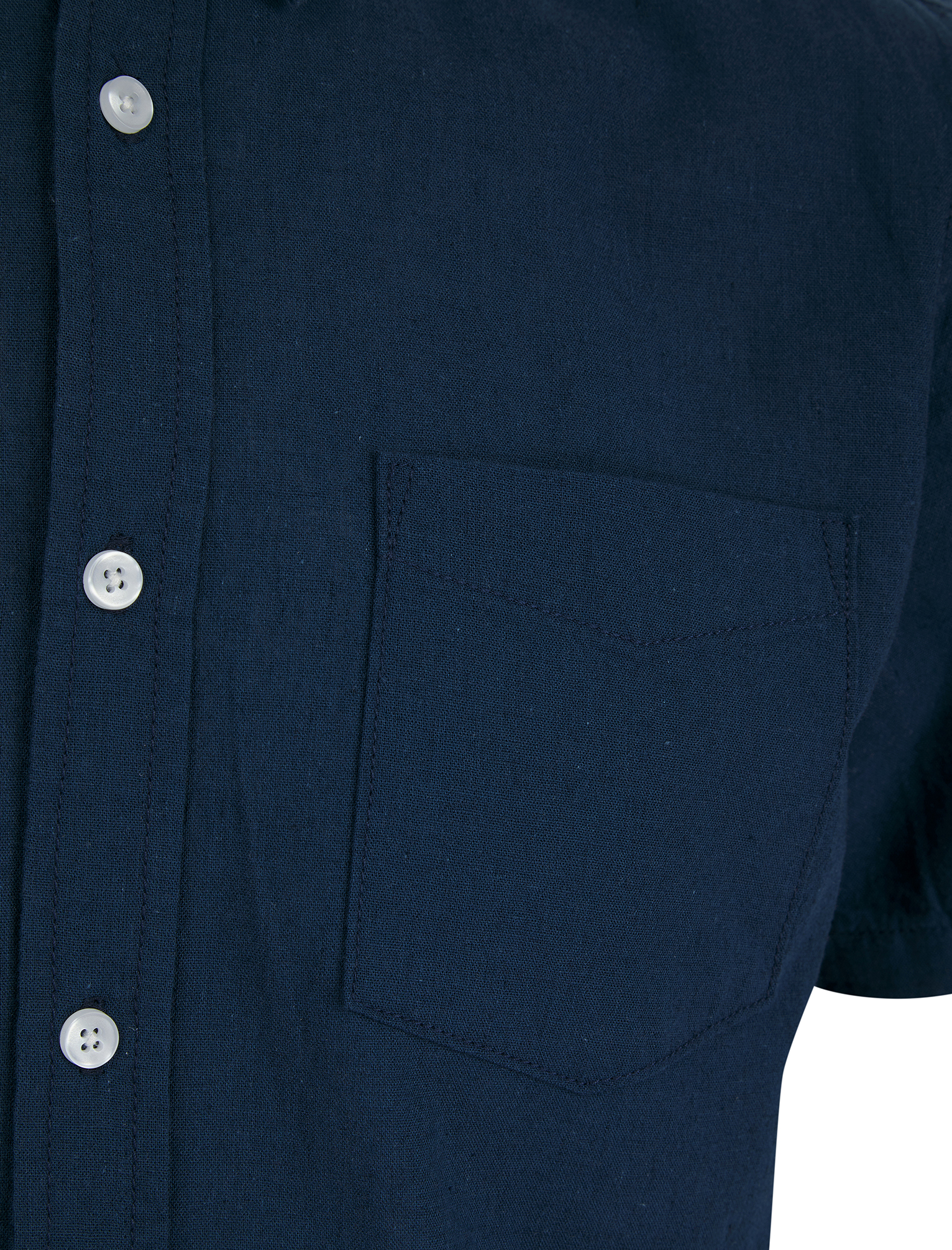 Camisa de lino informal de algodón de manga corta de algodón de Tokio con bolsillo - Imagen 4 de 22