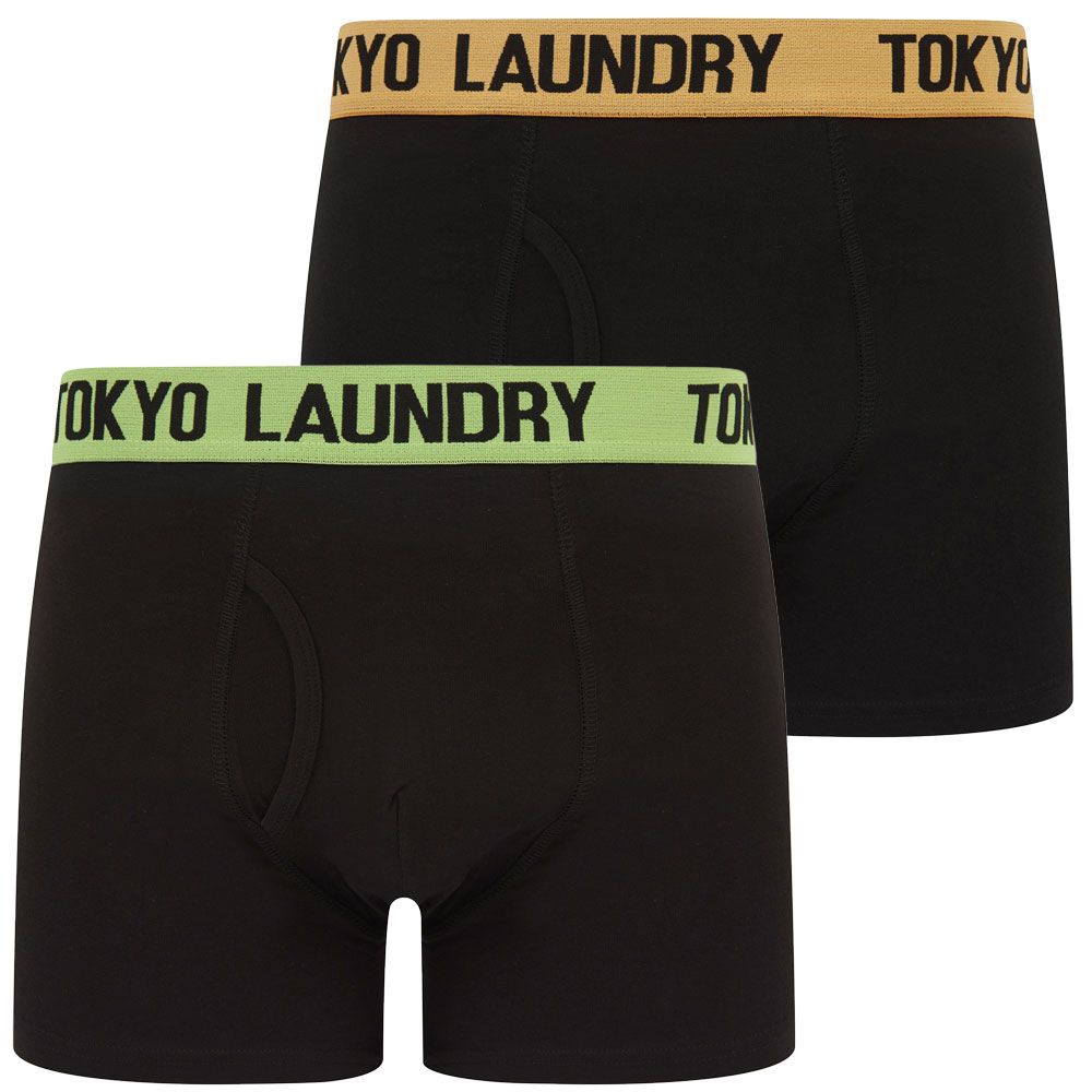 Tokyo Laundry Boxer Shorts Men's 2 Pack Stretch Cotton Boxers Black Underwear - Picture 7 of 16