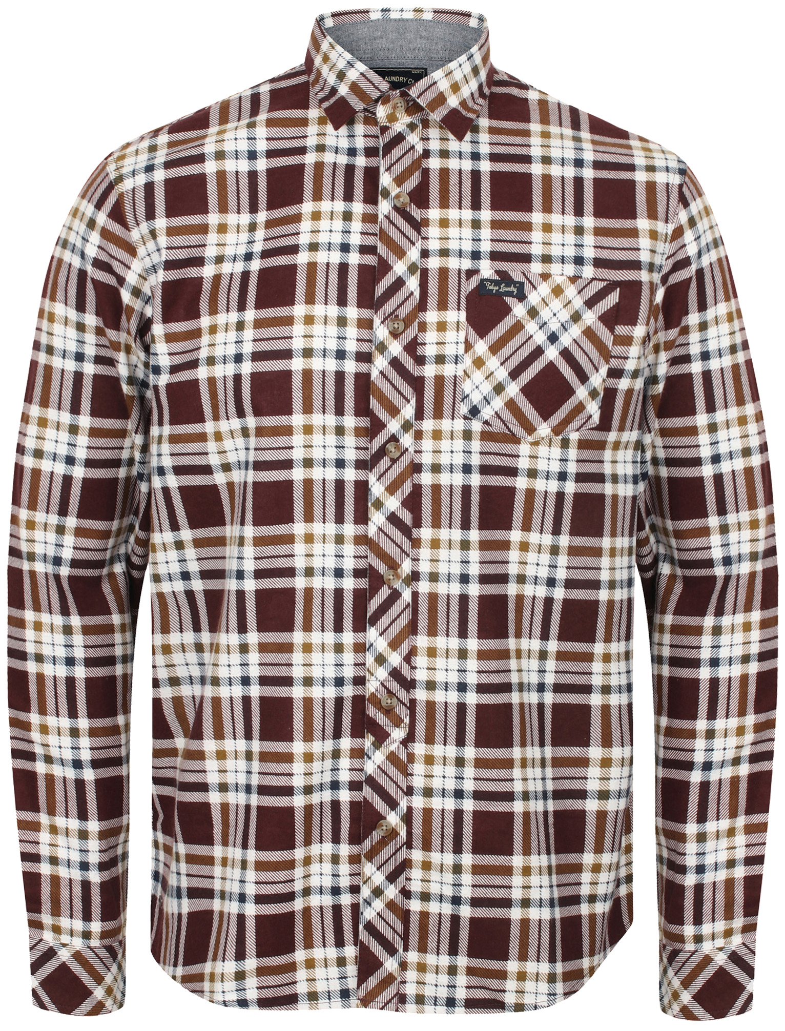 New Mens Tokyo Laundry Peven Long Sleeve Checked Button Up Shirt Top Size S-XXL 