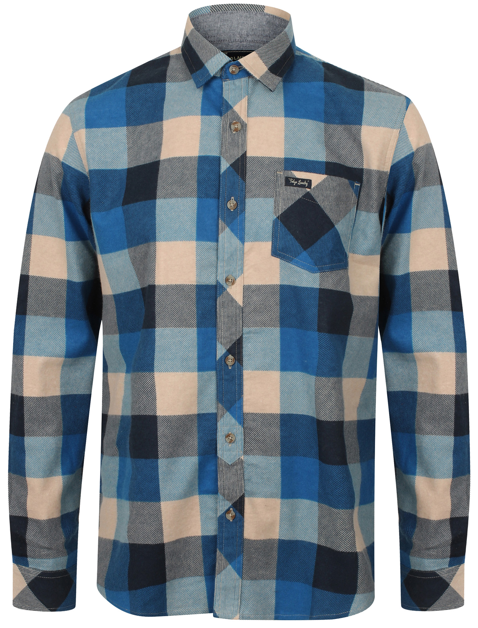 Mens Tokyo Laundry Napoli Brushed Flannel Checked Long Sleeve Shirt Size S-XXL