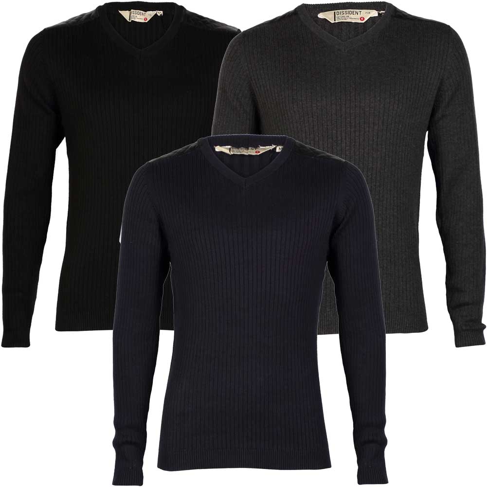 v neck ribbed jumper