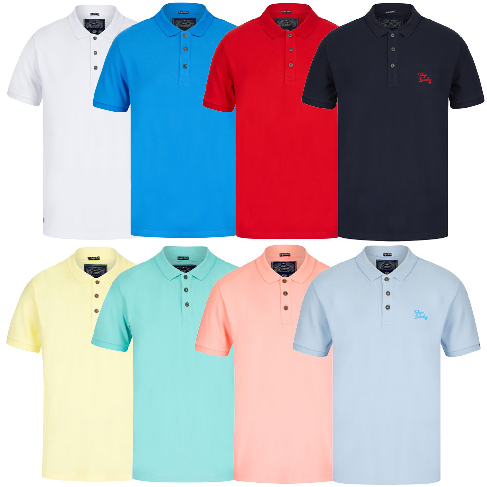 Tokyo Laundry Polo Shirt Men's Pique Cotton Plain Pastel Colour T