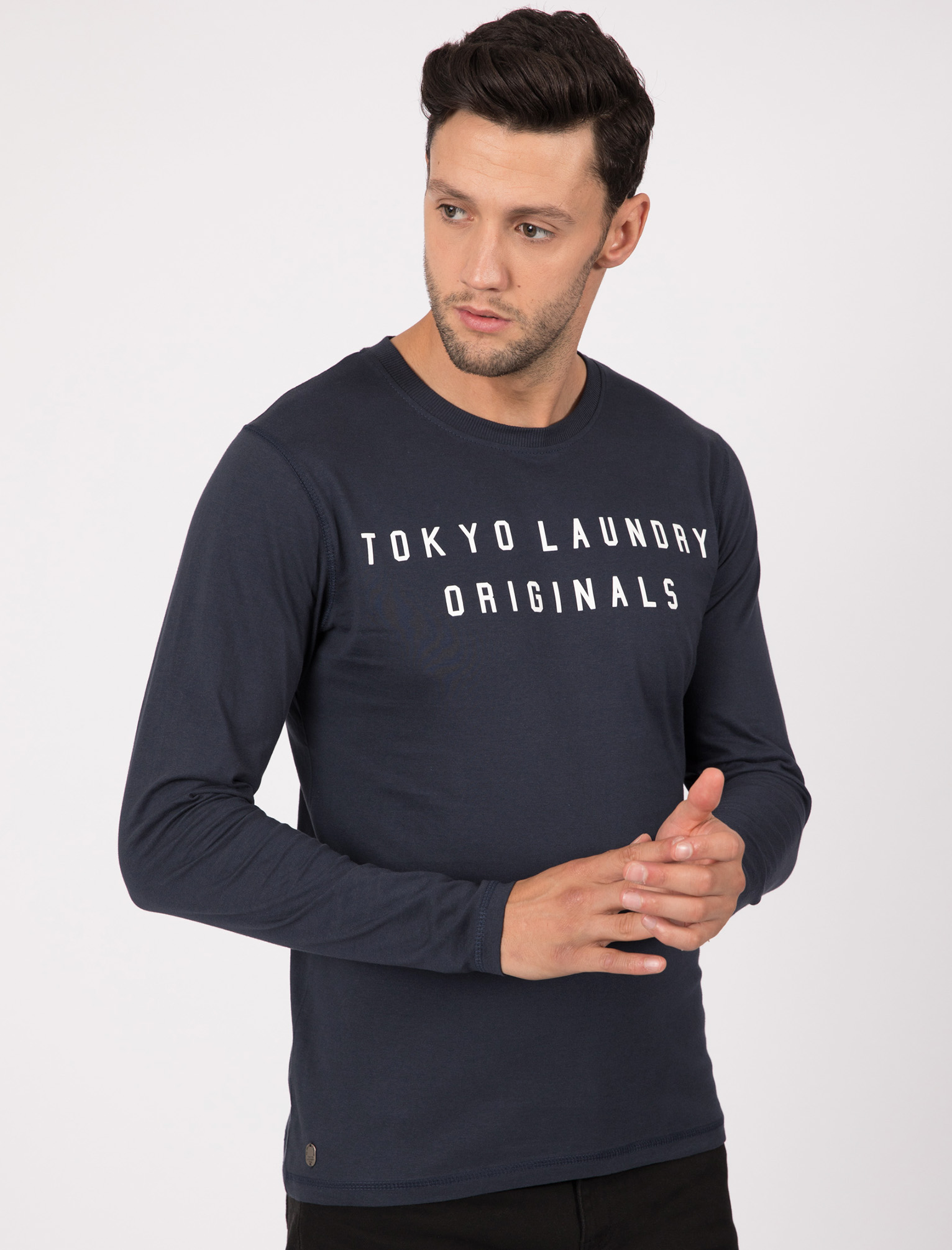 Tokyo Laundry Men's Edison Long Sleeve Cotton Casual T-Shirt Top | eBay