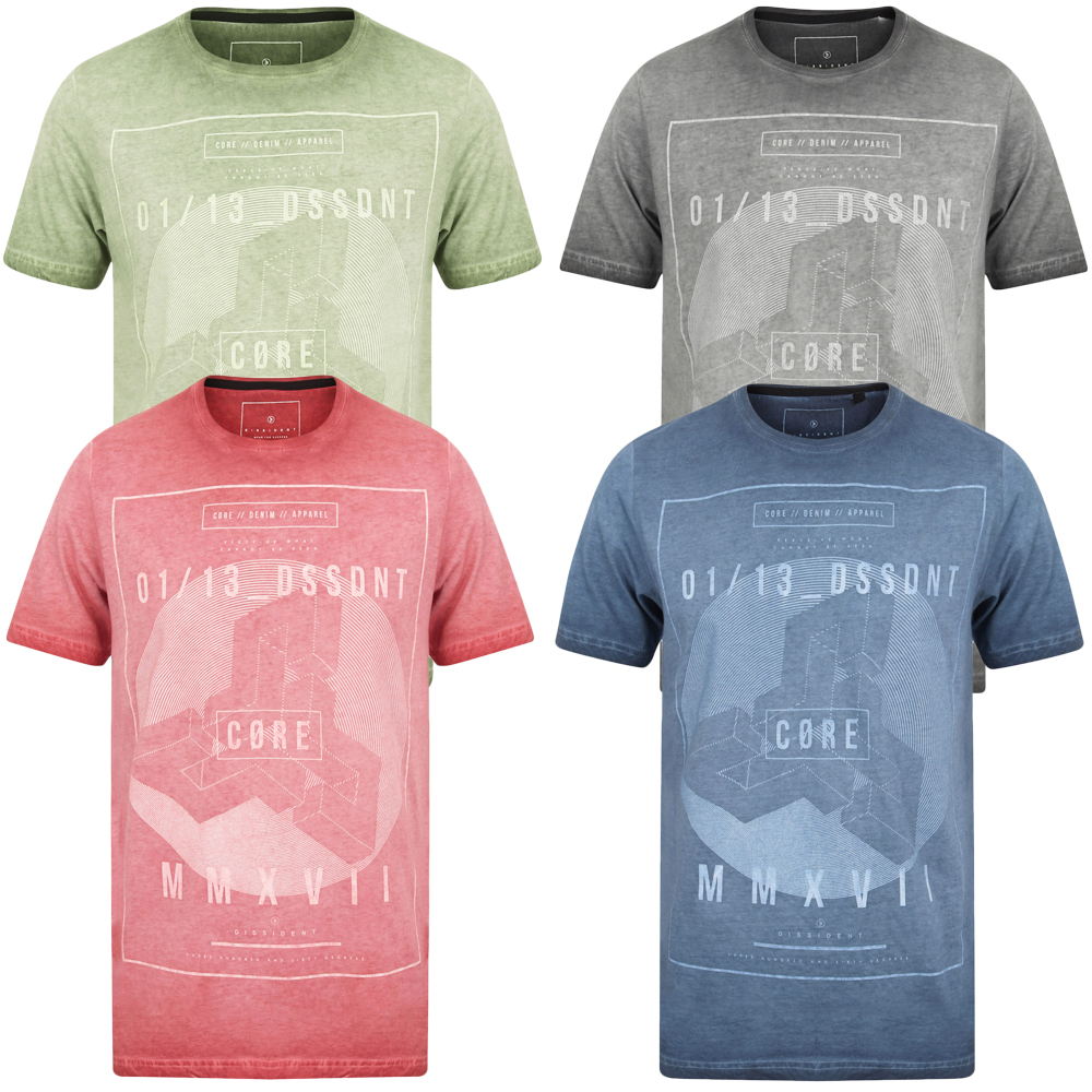 Dissident Men/'s Impossible Burnout T-Shirt Crew Neck Vintage Retro Graphic Print