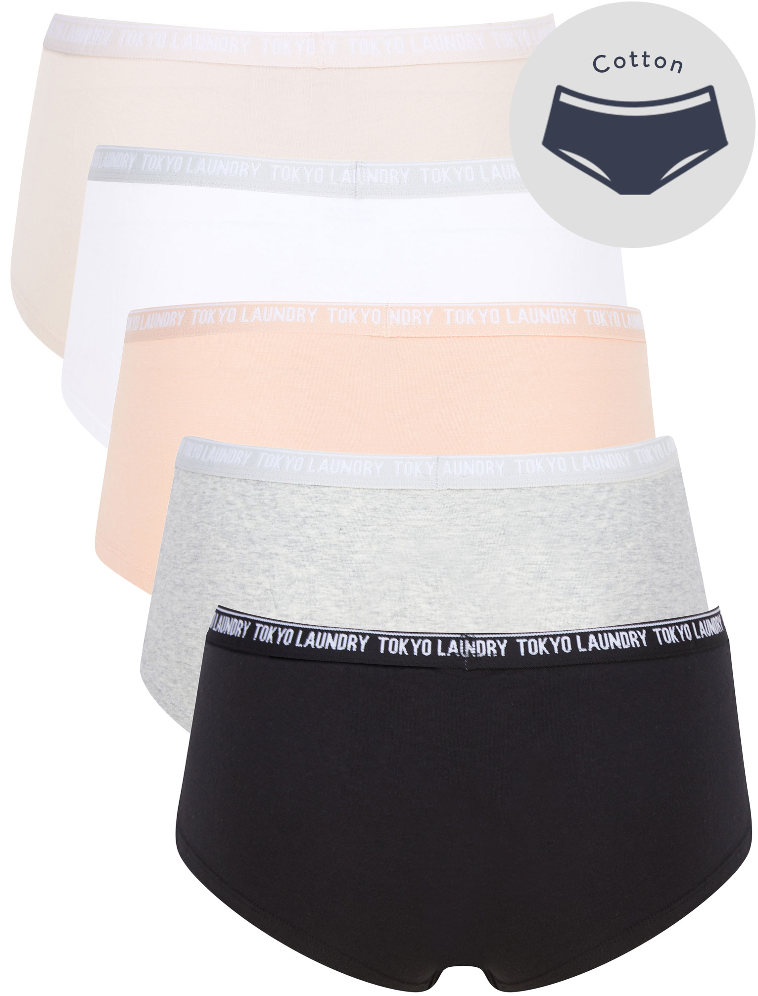 Tooya 5 Pack Women's Cotton Boxer Briefs Set - High Waisted, Anti