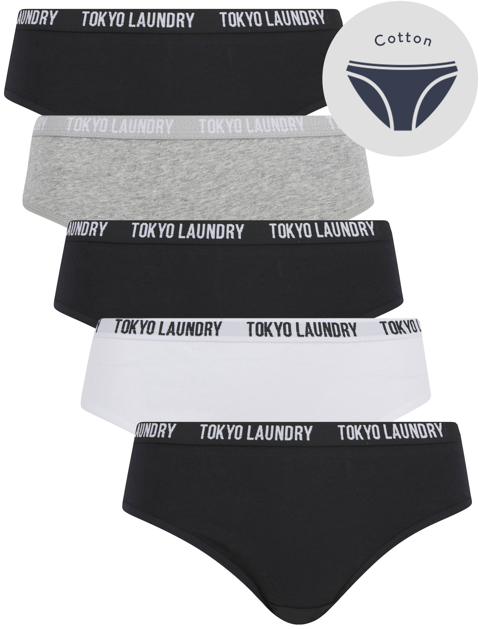 Tokyo Laundry Women's Underwear 5 Pack Briefs Knickers Pants