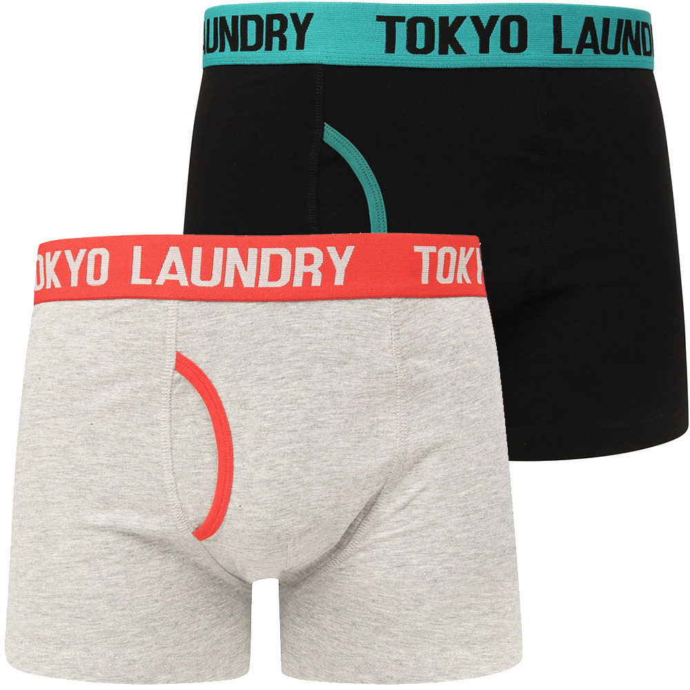 Tokyo Laundry Men's Neven Two Pack Boxer Shorts Set Boxers Trunks Cotton Gift - Picture 12 of 16