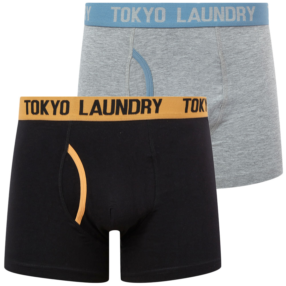 Tokyo Laundry Boxer Shorts Men's 2 Pack Stretch Cotton Underwear Boxers Grey - Picture 12 of 16