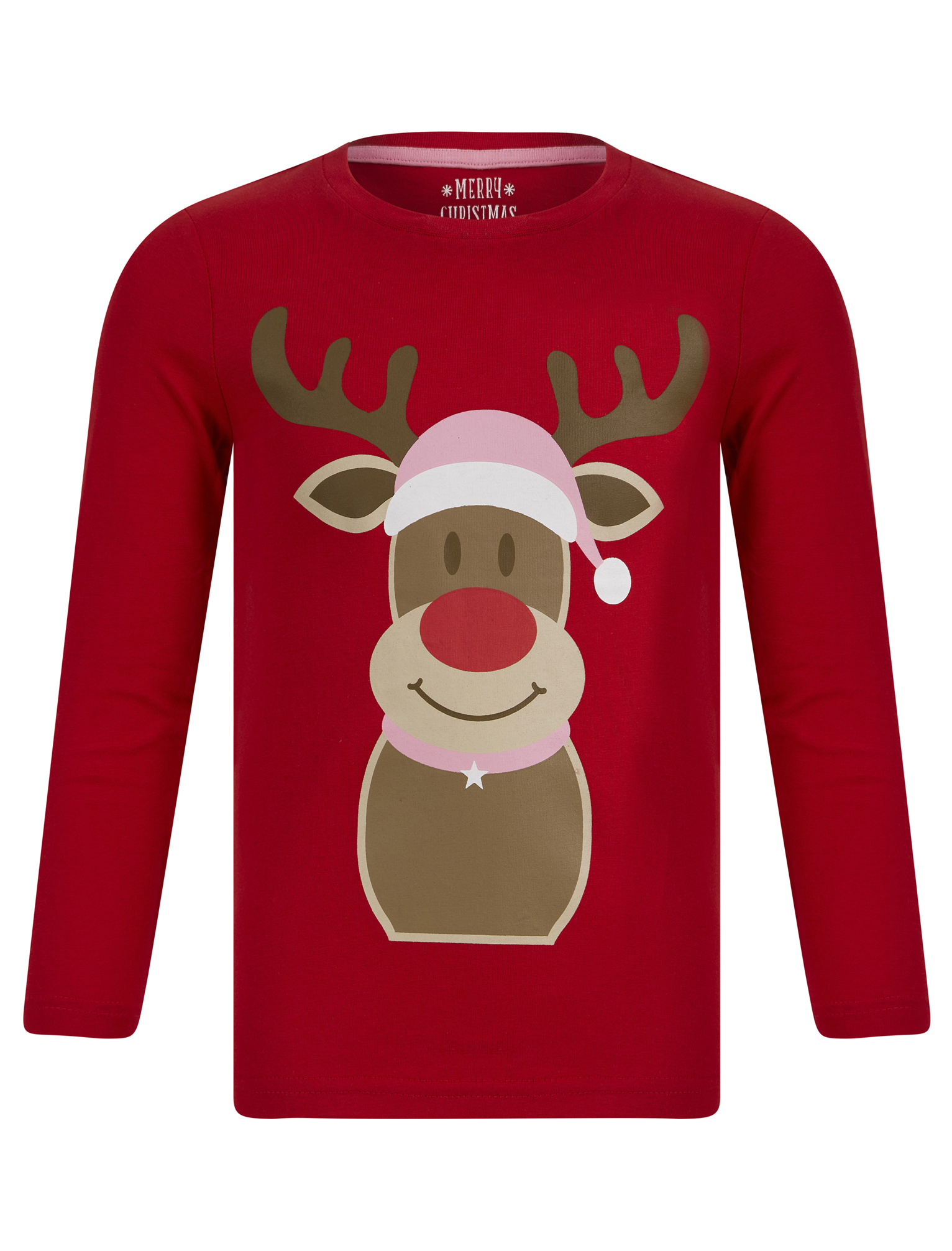 Girl's Christmas Pyjamas Xmas Rudolph Reindeer Cotton Sleepwear Set Top Bottoms - Picture 17 of 33