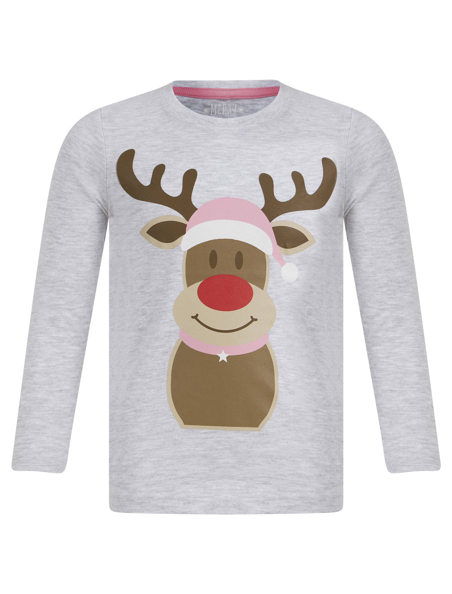 Girl's Christmas Pyjamas Xmas Rudolph Reindeer Cotton Sleepwear Set Top Bottoms - Picture 11 of 33