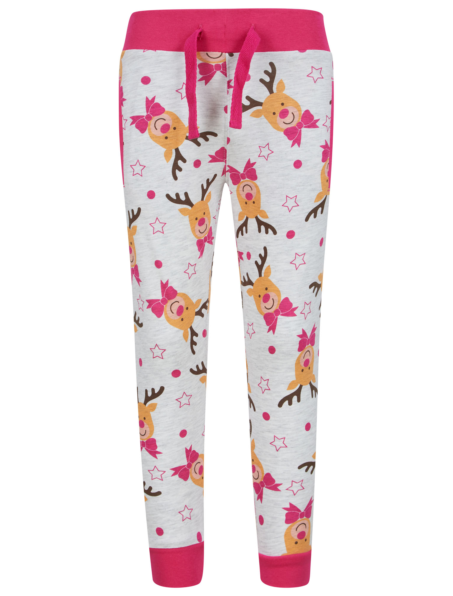 Girl's Christmas Pyjamas Xmas Rudolph Reindeer Cotton Sleepwear Set Top Bottoms - Picture 9 of 33