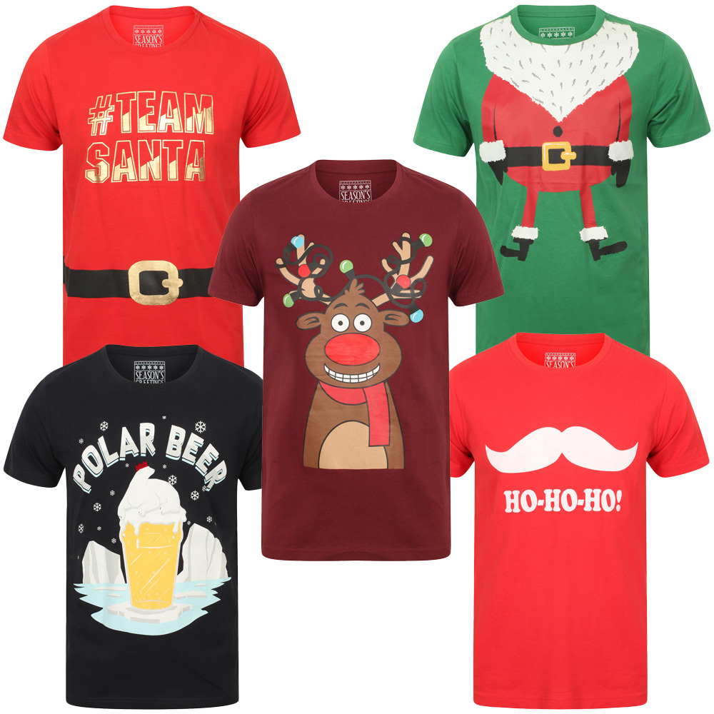 Christmas Reindeer Mens Kids T-Shirt Funny Santa Elf Novelty Xmas Boys T Shirt