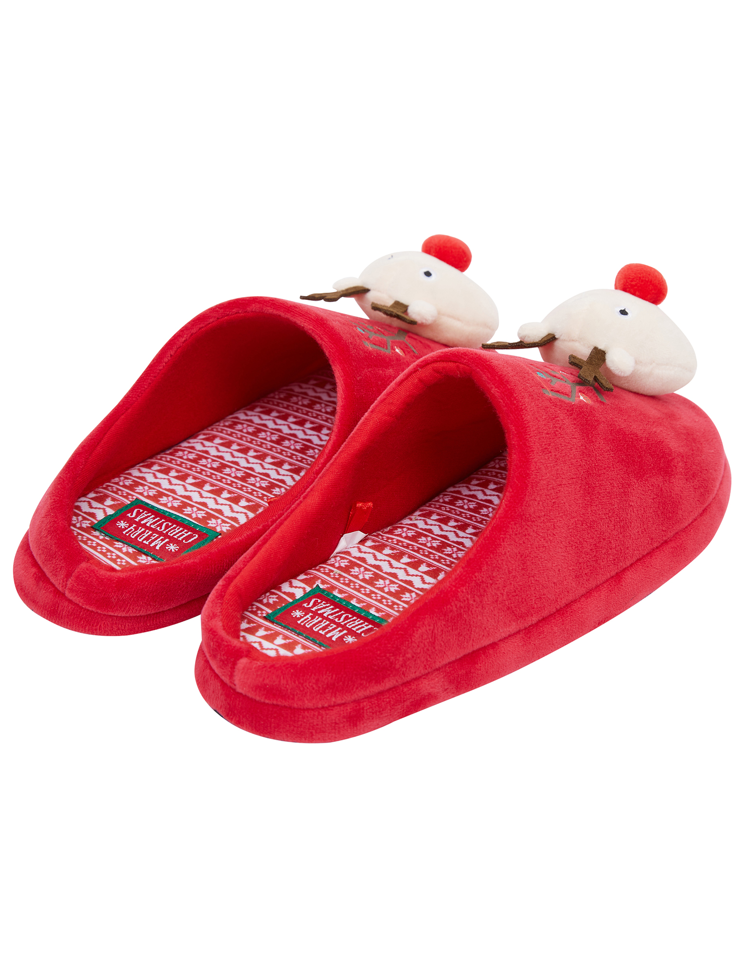 Women's Novelty Christmas Slippers Mule Style Xmas Reindeer Fun Gift For Her eBay