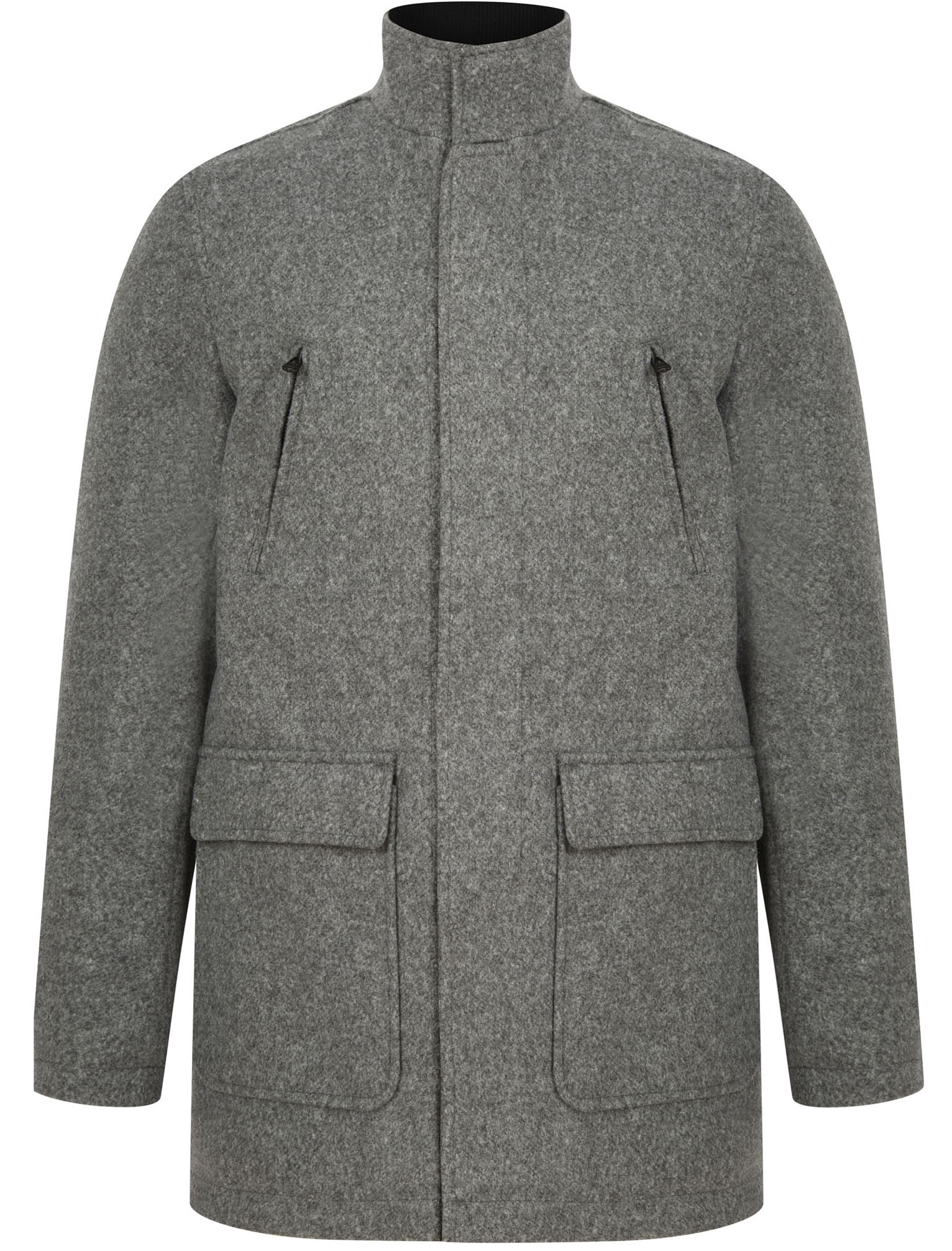 Tokyo Laundry Herren Shapiro Smart Wolle Mantel Doppellagig Hochkragen Jacke