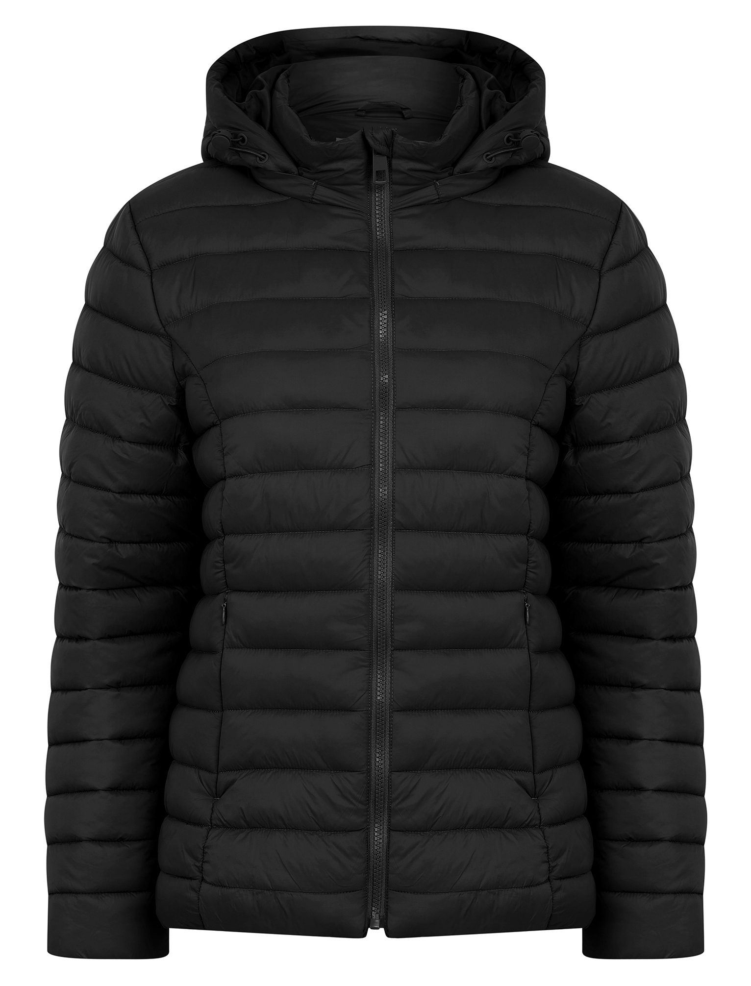 Women’s Quilted Puffer Jacket Coat Detachable Hood Hooded Plain by Amara Reya