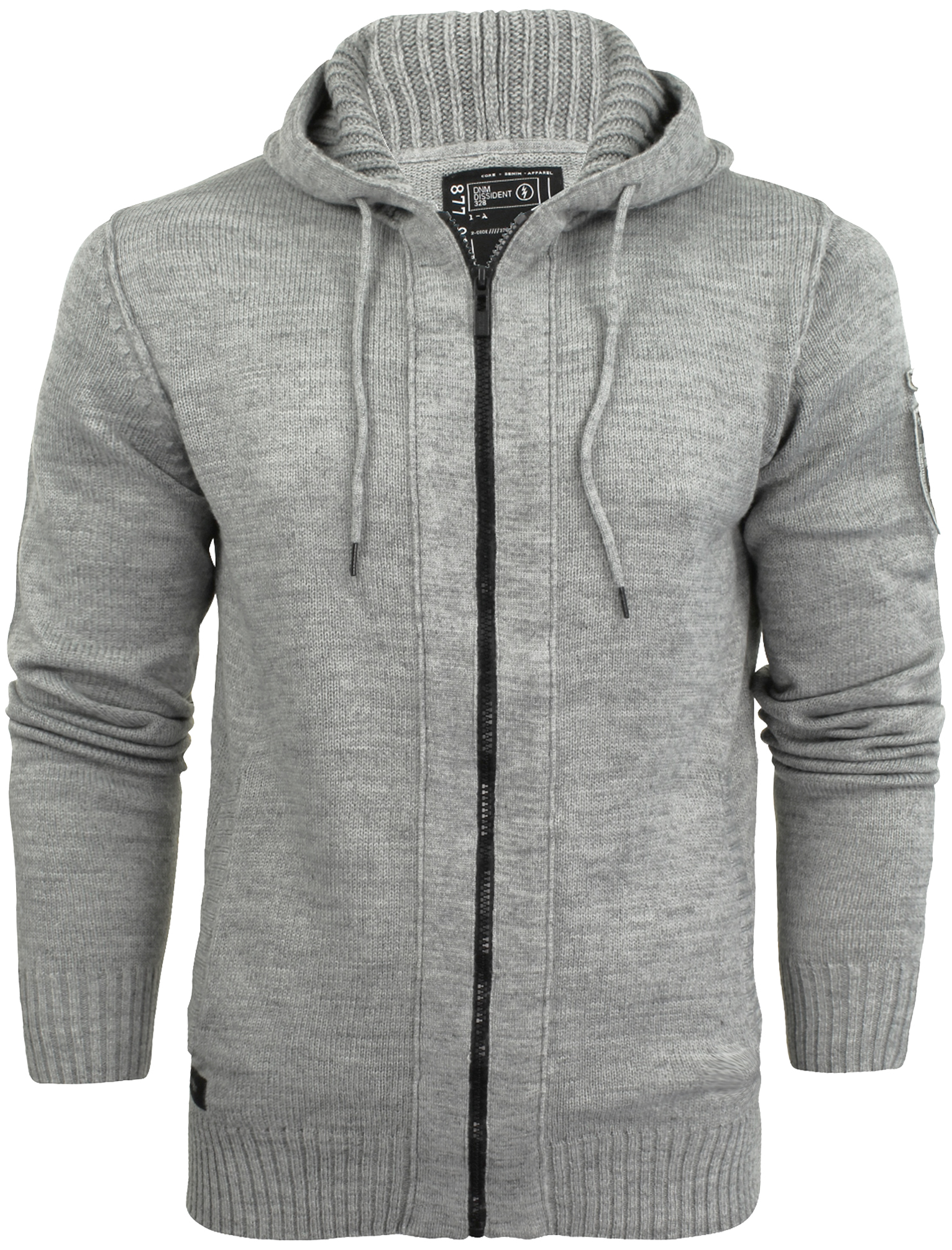 Mens Dissident Cruise Zip Up Hooded Sweater Hoodie Knitted Cardigan ...