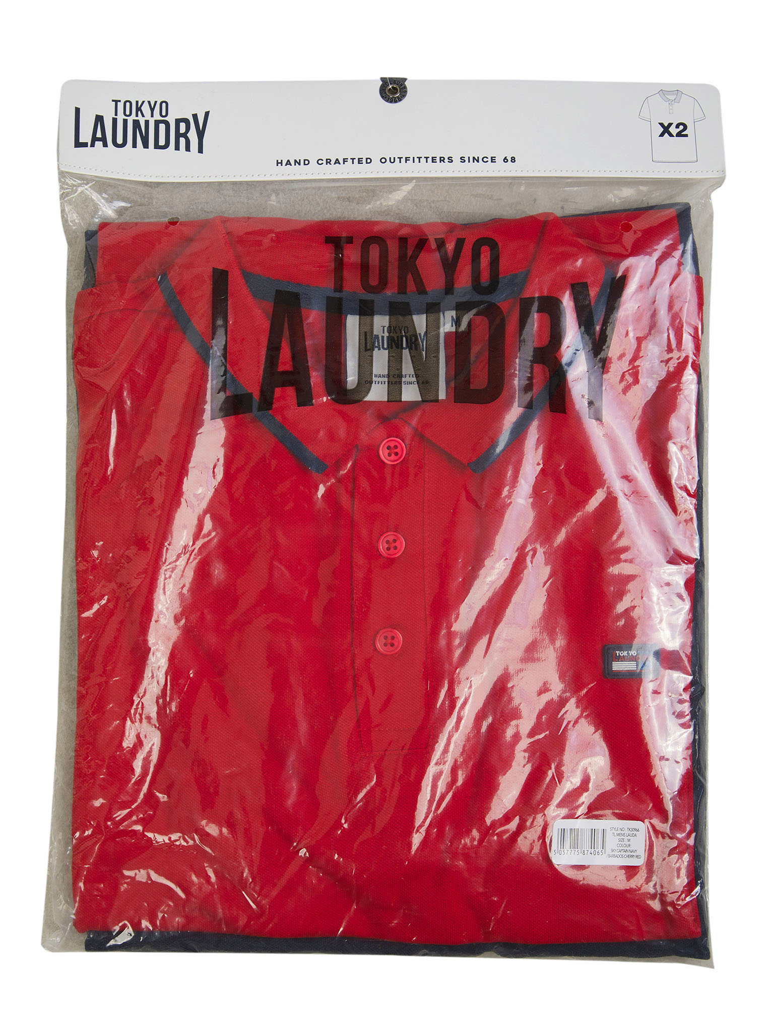 Paquete de 2 camisetas polo Tokyo Laundry para hombre 100 % algodón piqué informales - Imagen 21 de 21