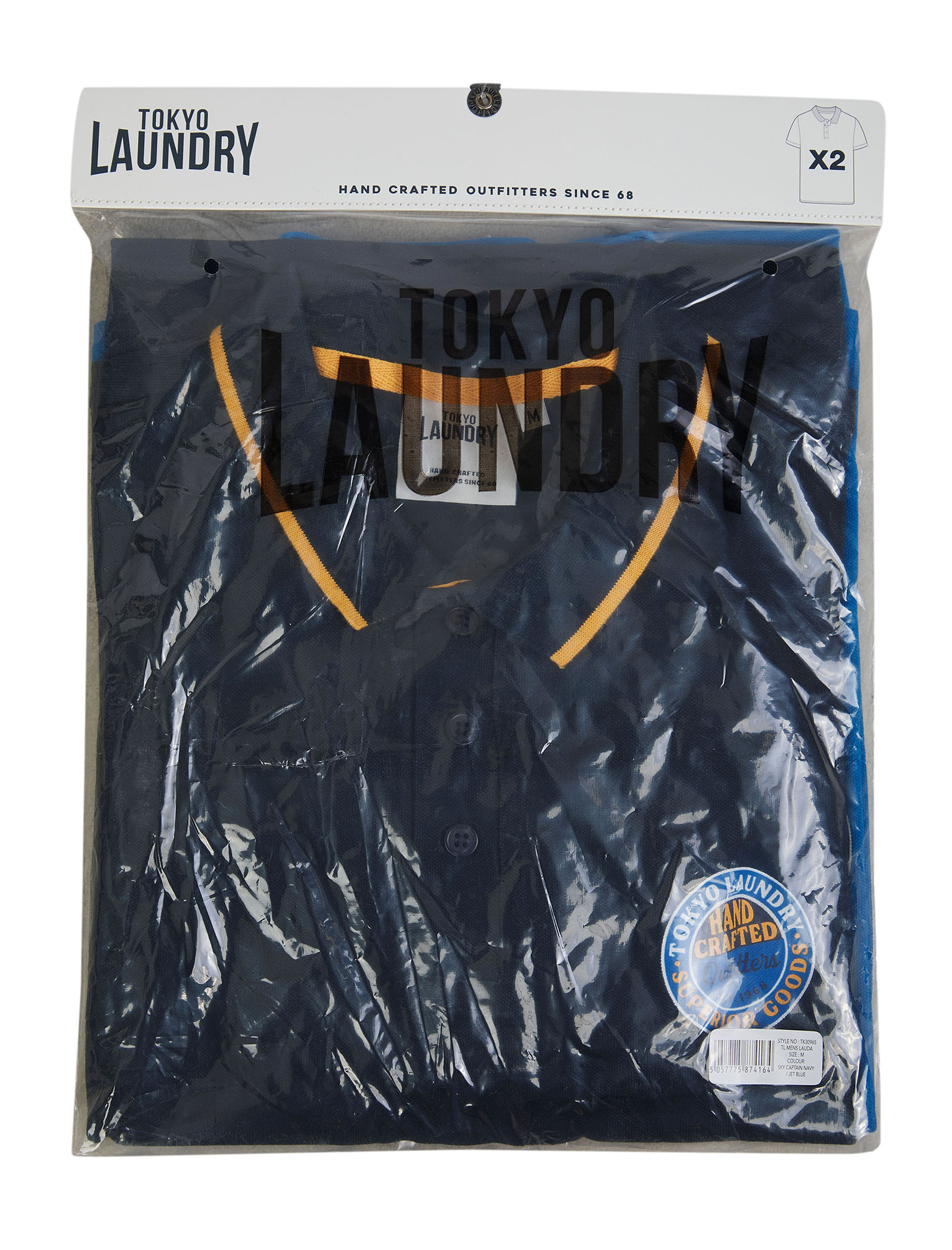 Paquete de 2 camisetas polo Tokyo Laundry para hombre 100 % algodón piqué informales - Imagen 11 de 21