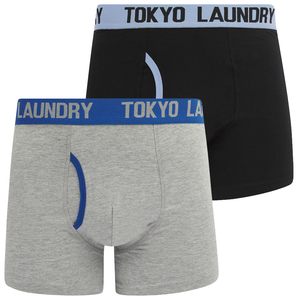 Tokyo Laundry Black Boxer Shorts Men's 2 Pack Stretch Cotton Underwear Boxers - Picture 7 of 16