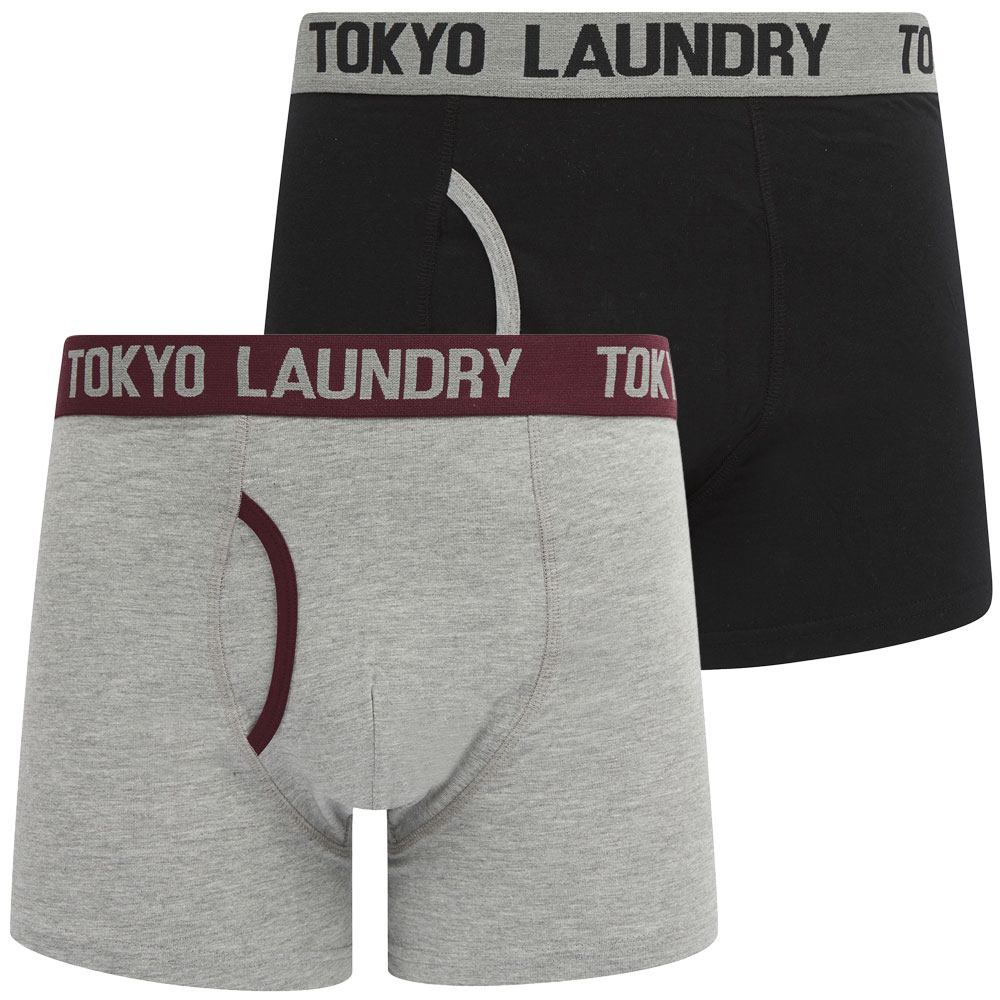 Tokyo Laundry Black Boxer Shorts Men's 2 Pack Stretch Cotton Underwear Boxers - Picture 12 of 16