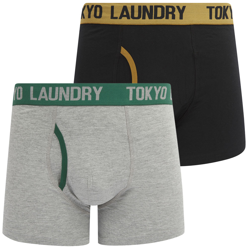 Tokyo Laundry Black Boxer Shorts Men's 2 Pack Stretch Cotton Underwear Boxers - Picture 2 of 16