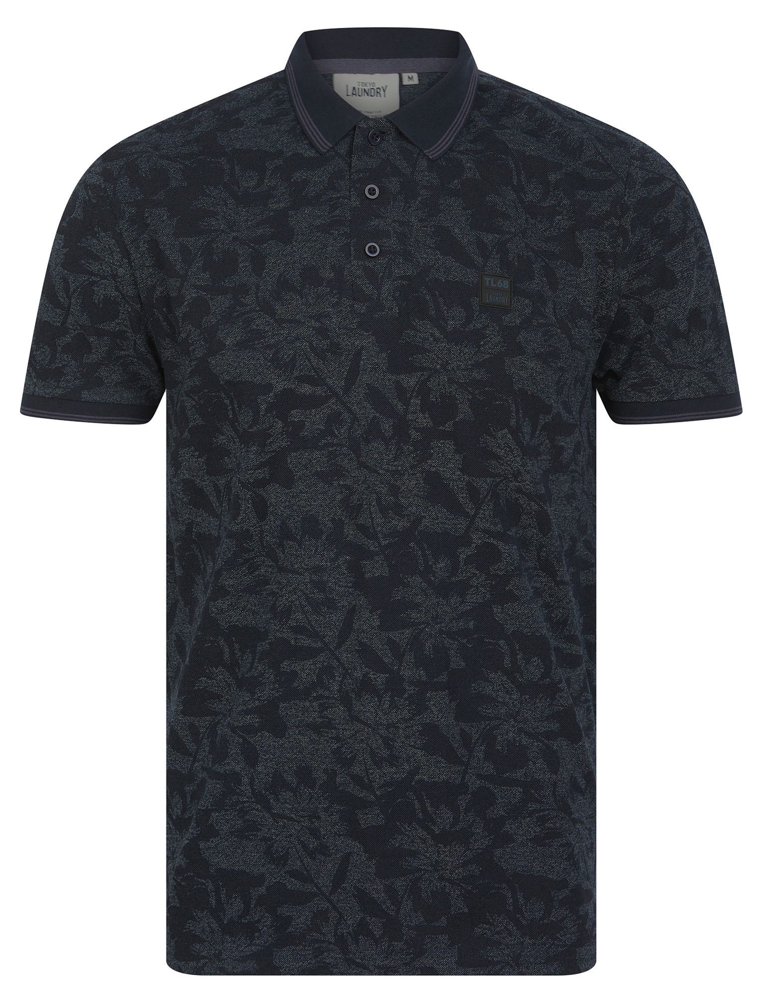 Tokyo Laundry Polo Shirt Men's Cotton Pique Tropical Hawaiian Print T-Shirt Top - Picture 2 of 10