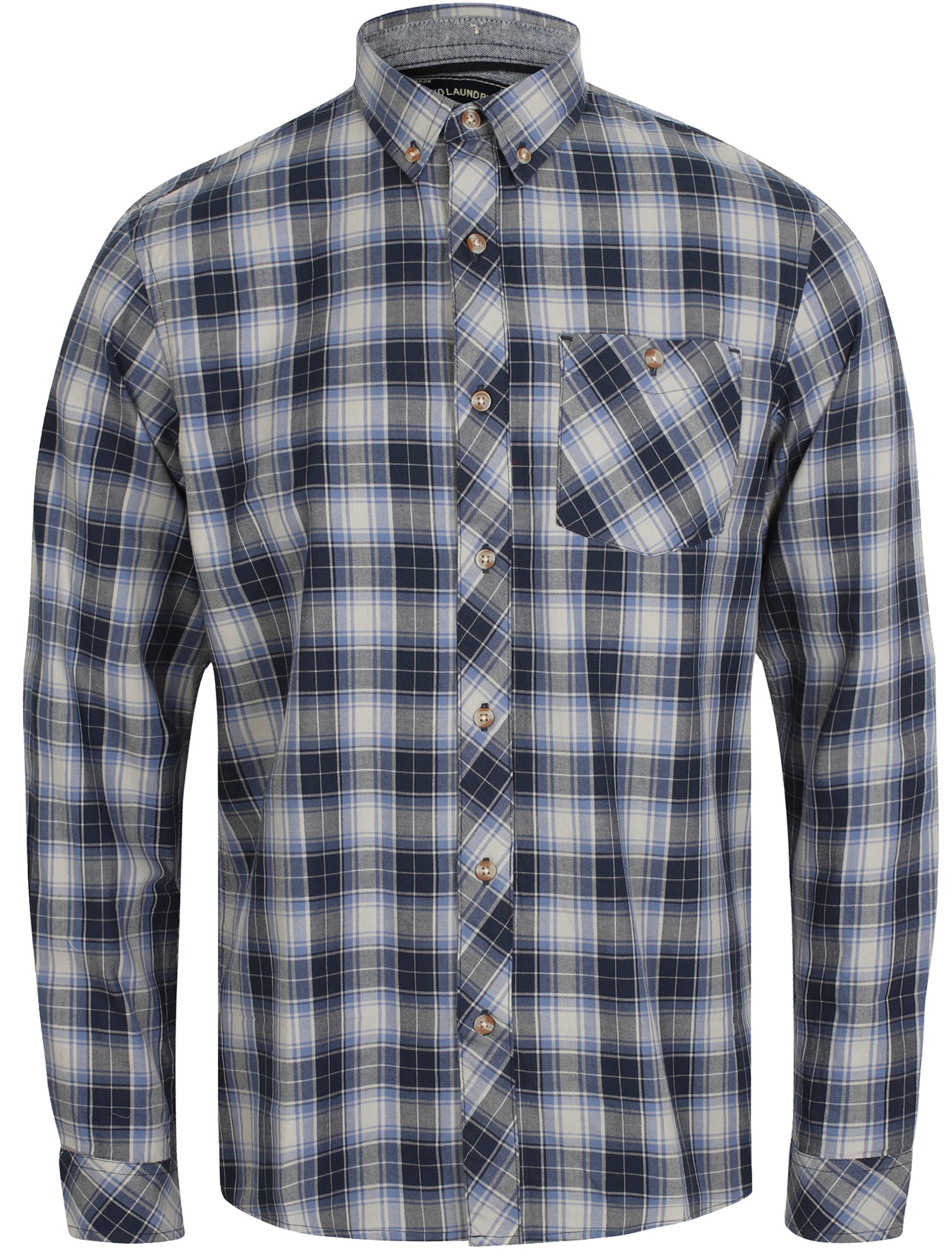 New Mens Tokyo Laundry Branded Roma Checked Long Sleeve