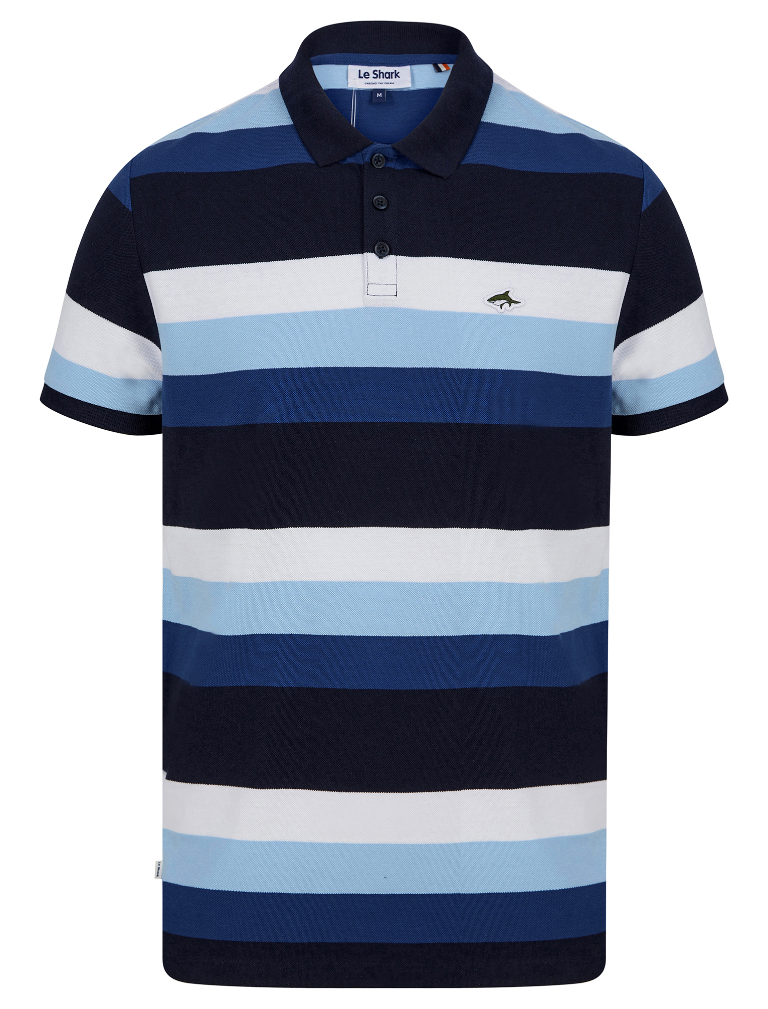 Le Shark Polo Shirt Men's Striped Cotton Pique Sportswear Casual T-Shirt Top Tee
