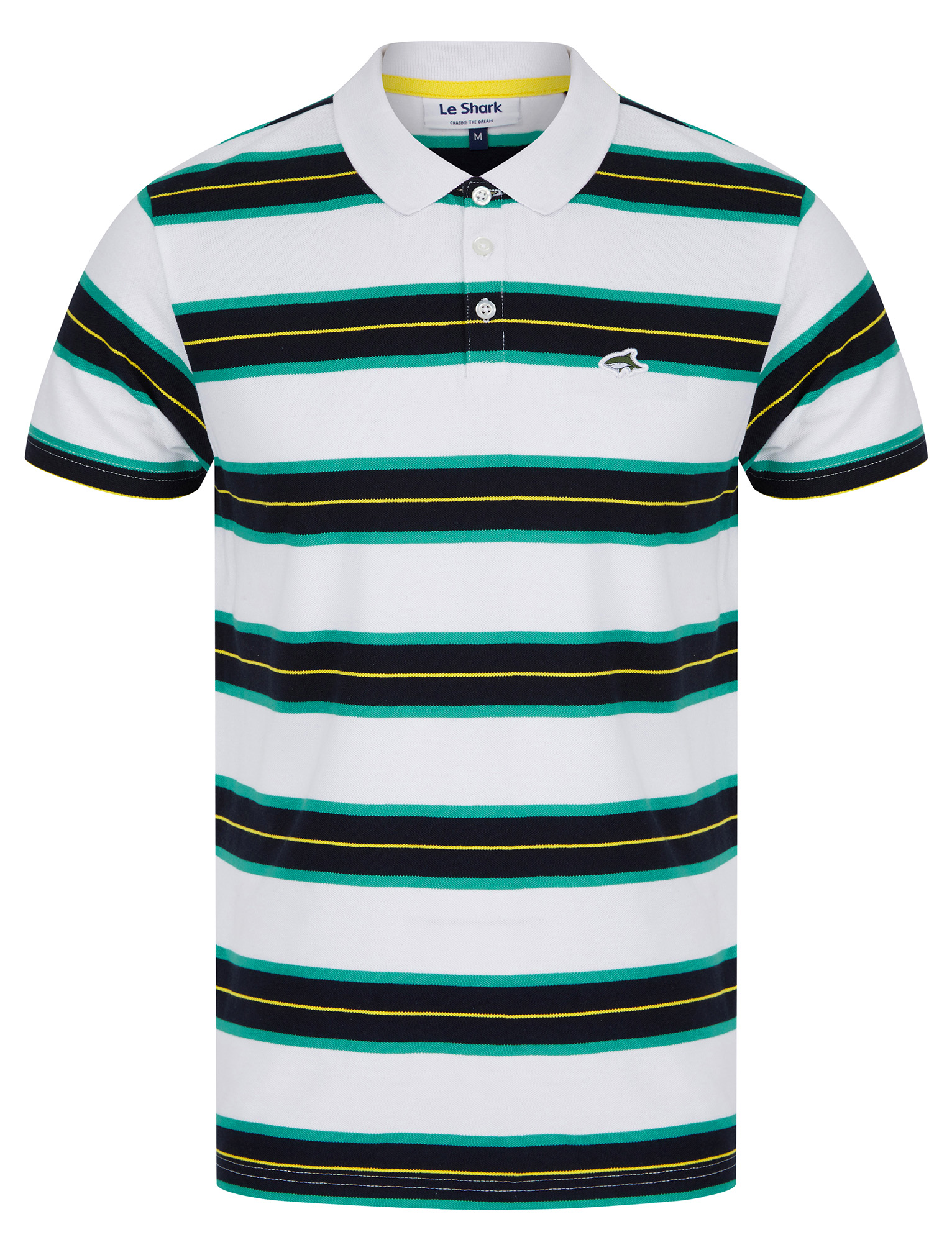Le Shark Polo Shirt Men's Striped Cotton Pique Sportswear Casual T-Shirt Top Tee