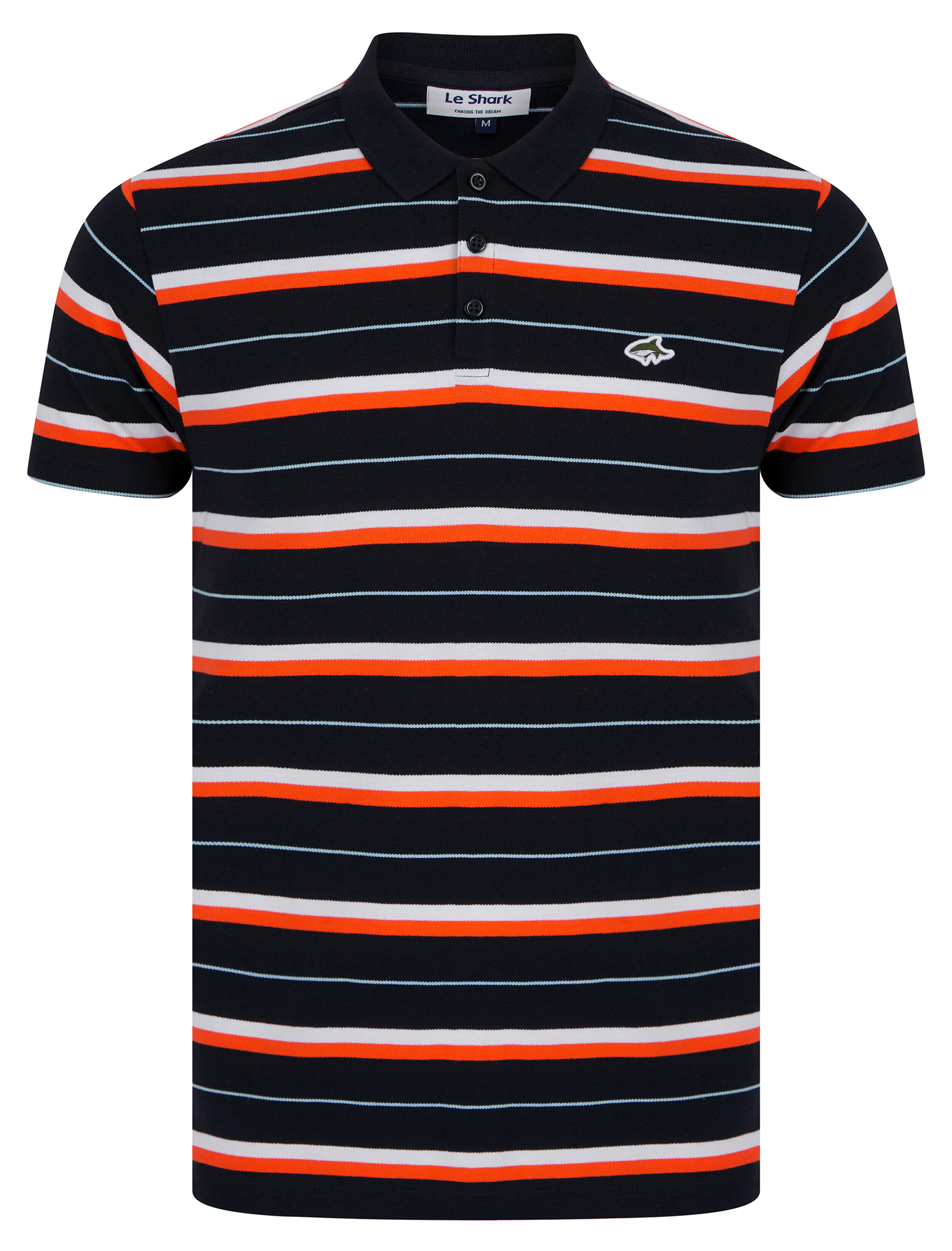 Le Shark Polo Shirt Men's Striped Cotton Pique Sportswear Casual T-Shirt Top Tee