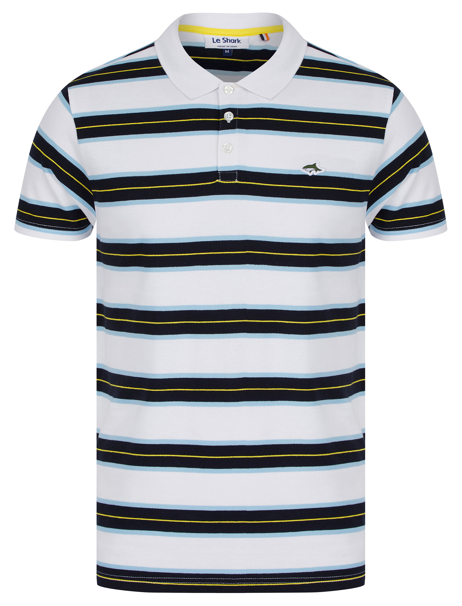 Le Shark Polo Shirt Men's Striped Cotton Pique Sportswear Casual T-Shirt Top Tee